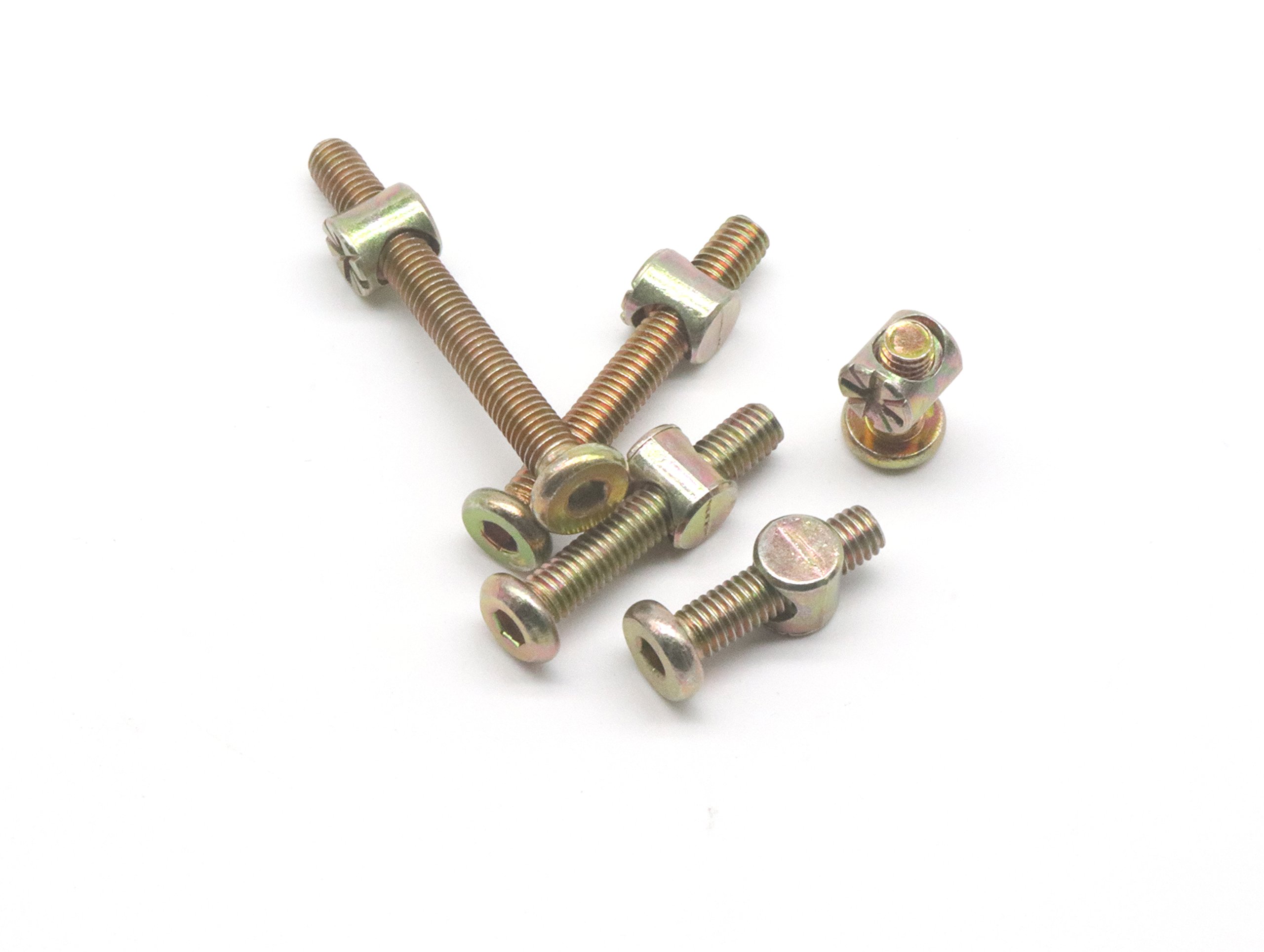 Baby Bed Screws Kit - M6 Hex Bolts & Nuts (100pcs) for Cribs & Chairs - Durable Zinc Plated