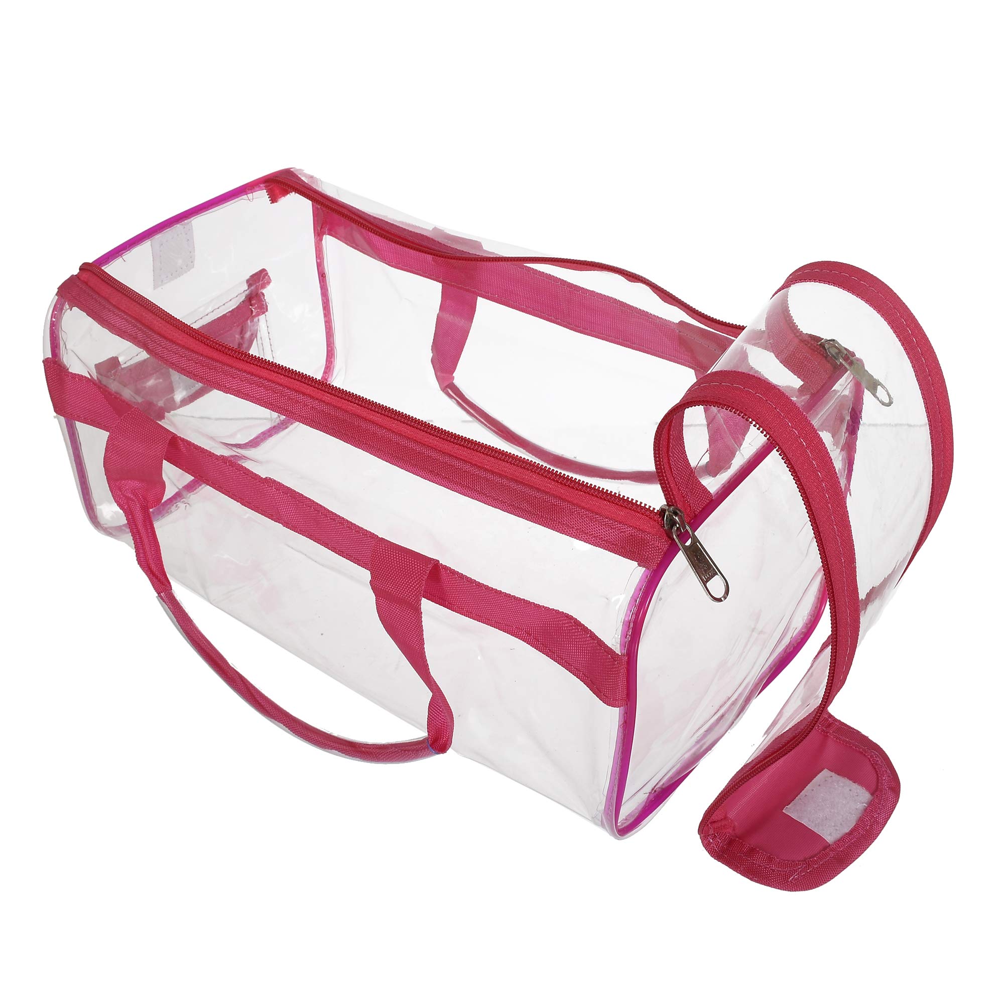Kuber Industries Travel Toiletry Bag - Waterproof Cosmetic Pouch for Women & Men, Small Pink Organizer for Makeup, Shampoo, Toothbrush | Perfect for Vacation, Gym, Camping & Air Travel