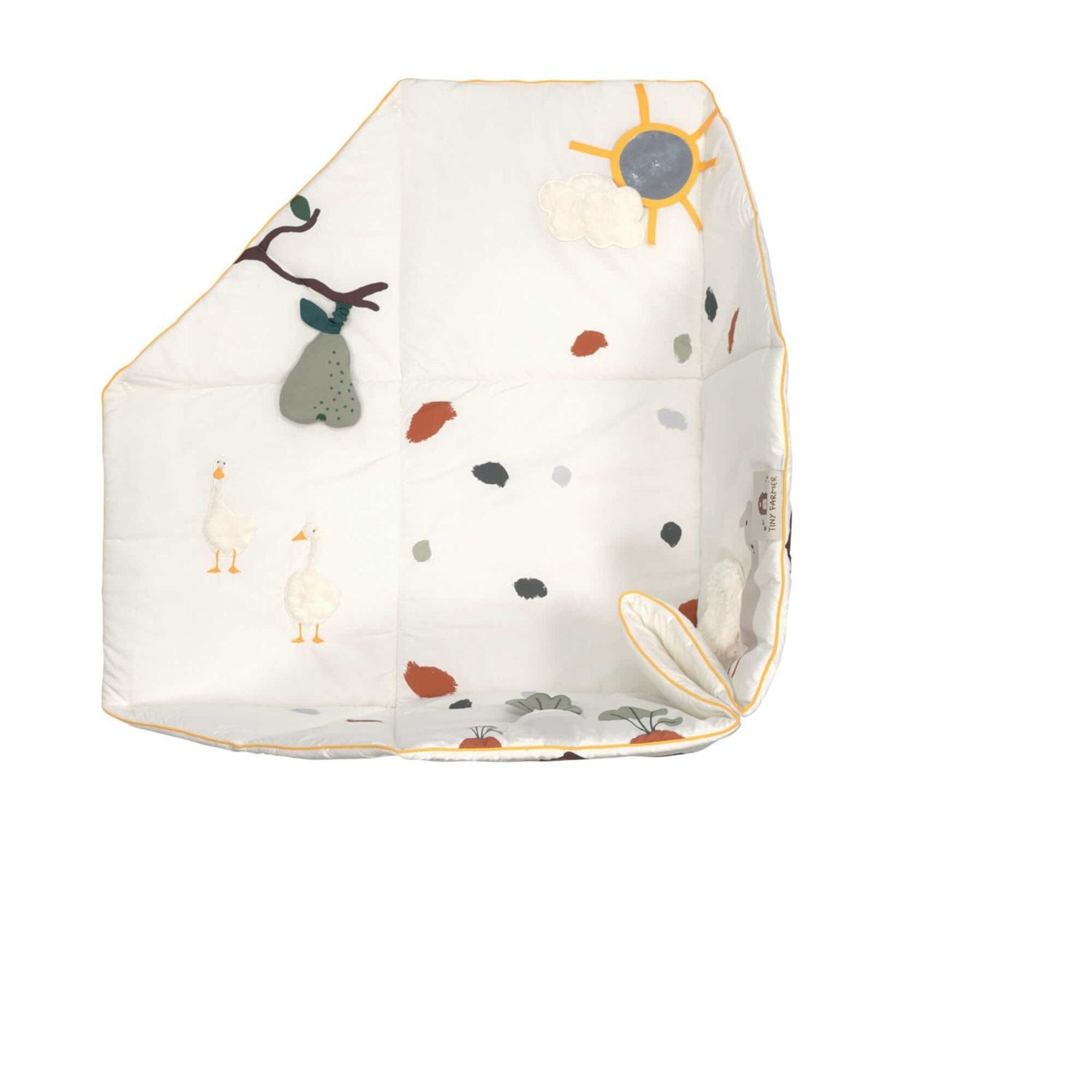 Lassig Tiny Farmer Activity Toy Blanket - Soft Baby Play Mat with Farm Animals for Tummy Time & Sensory Play - Perfect for Nursery, Daycare & Travel