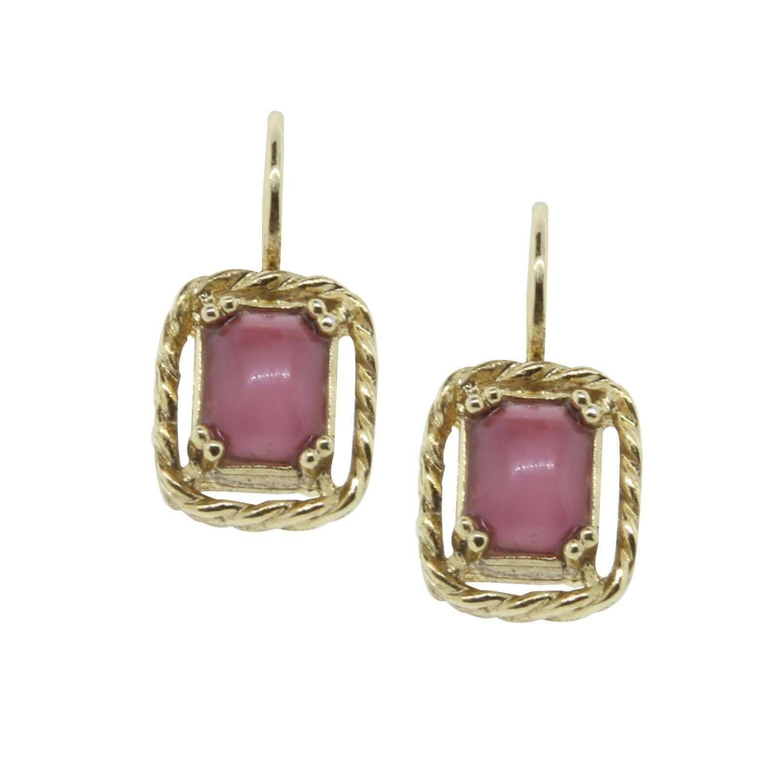 1928 Jewelry Pink Moonstone Lever Back Drop Earrings – Elegant Dangle Earrings for Women, Perfect for Weddings, Parties & Special Occasions