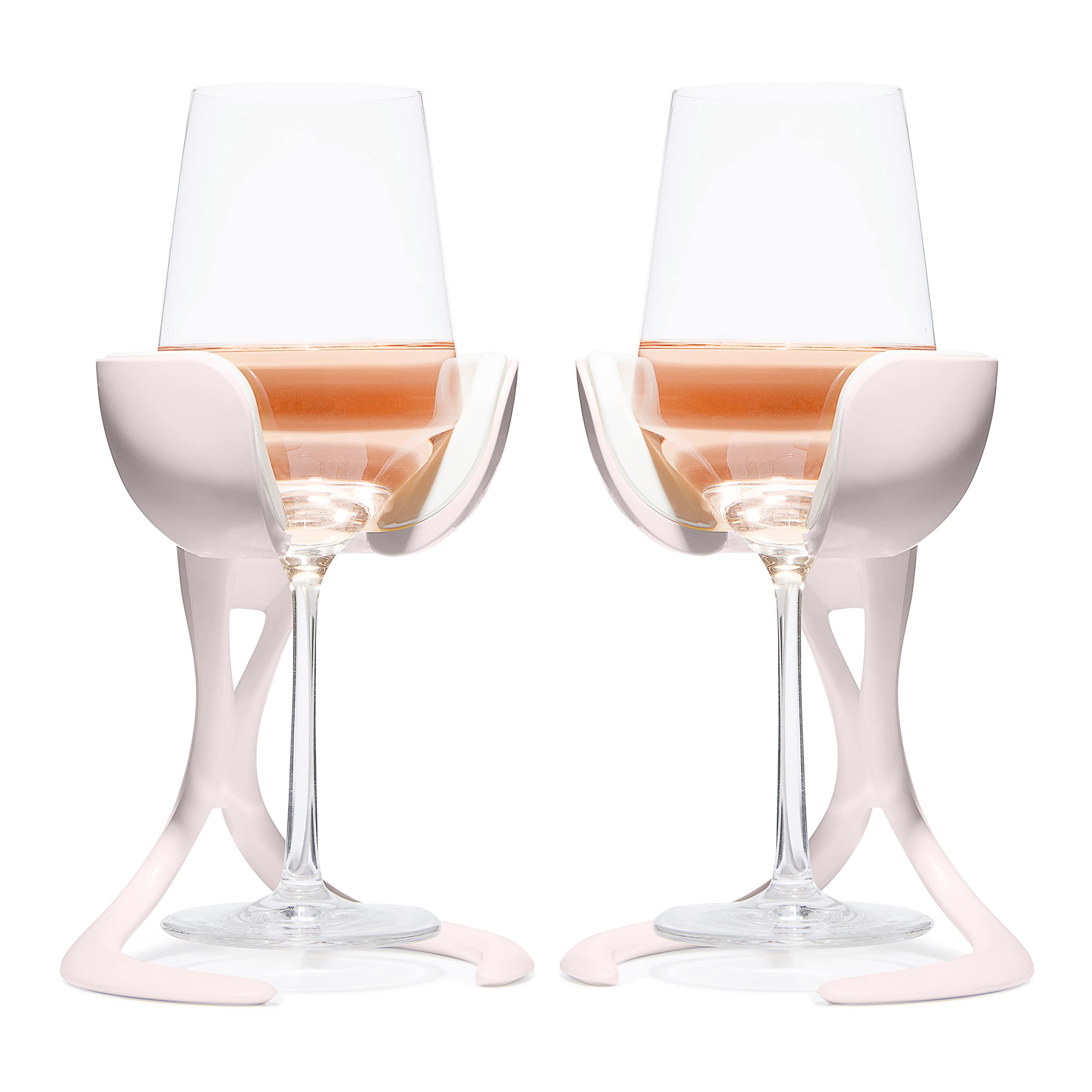 VoChill Stemmed Wine Glass Chiller - Made in USA - Reusable & Freezable Chill Cradle for Wine Glasses - Actively Cools Stemware - Blush & Pair - Perfect for Parties, Weddings, and Outdoor Dining