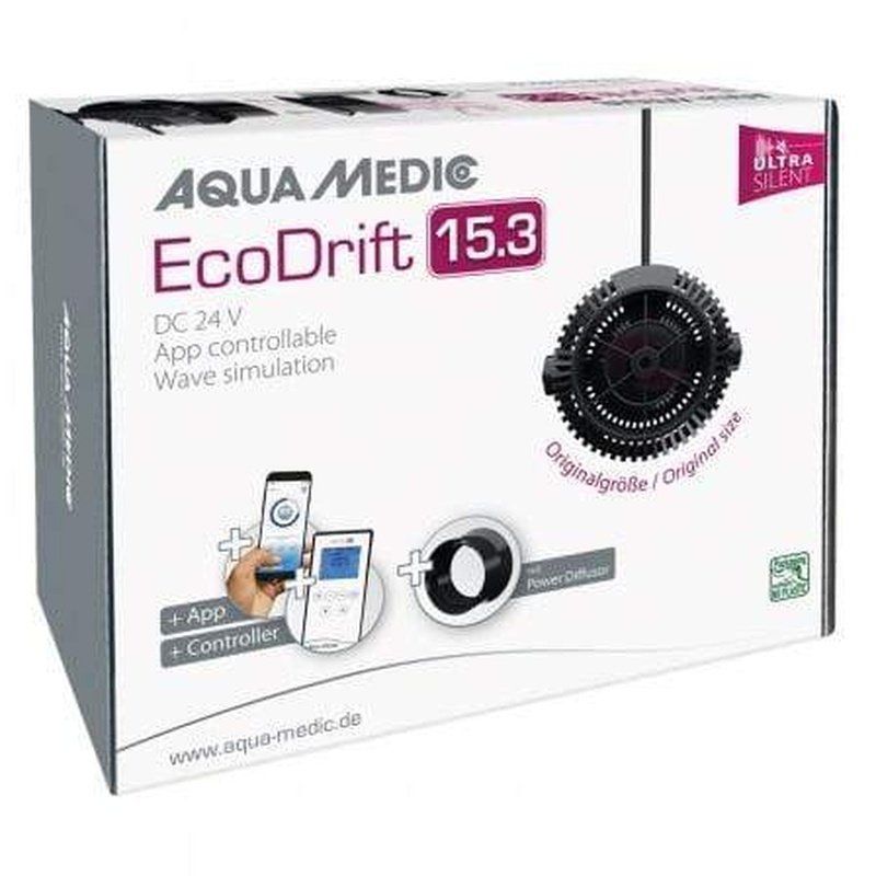 Aqua Medic EcoDrift 15.3 Wave Maker Pump with App Control - Adjustable Flow for Saltwater & Reef Aquariums, Fish Tanks, Coral Tanks (Use for Water Circulation & Wave Simulation in Marine Aquariums)