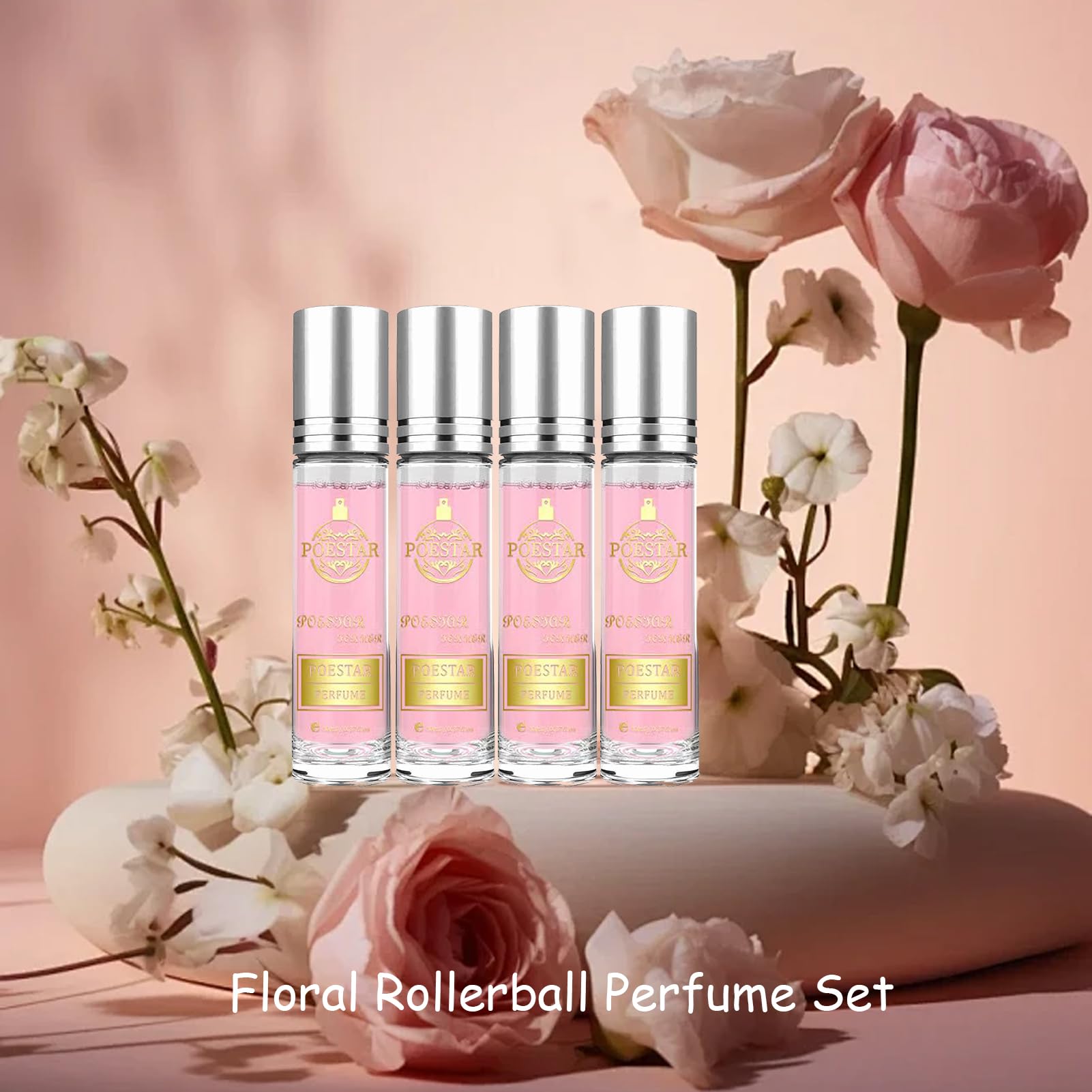 Women's Pheromone Perfume Oil Roll-On - 0.37 fl Oz (10ml) Long Lasting Fragrance Cologne for Her - Midnight Temptation Scent by Venom Scents - Perfect for Date Night, Romantic Occasions & Gift Giving (4 Pack, Fragrance B)