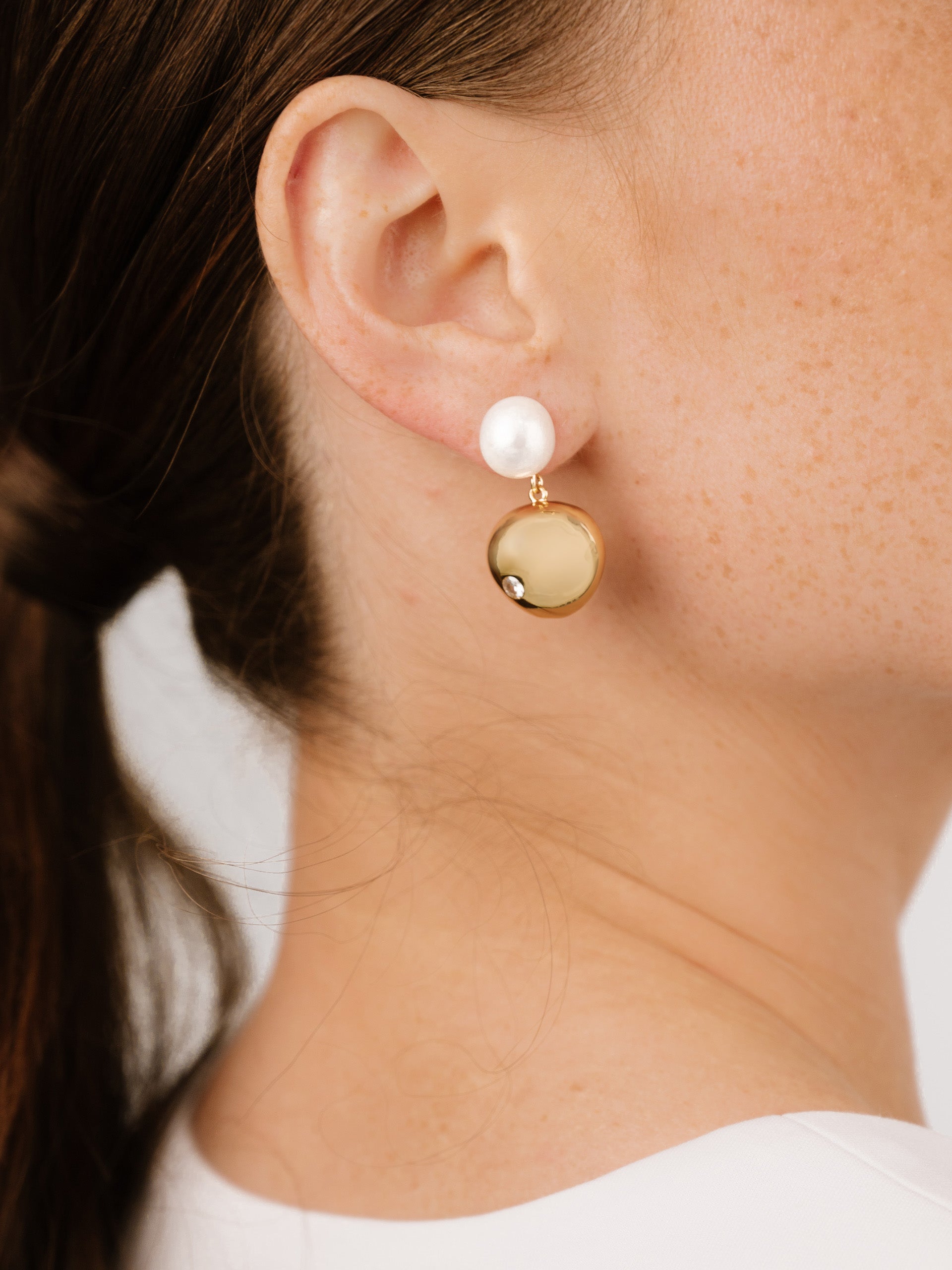 Stylish Large Pebble and Pearl Dangle Earrings for Women - Elegant Fashion Jewelry for Parties, Weddings & Everyday Wear