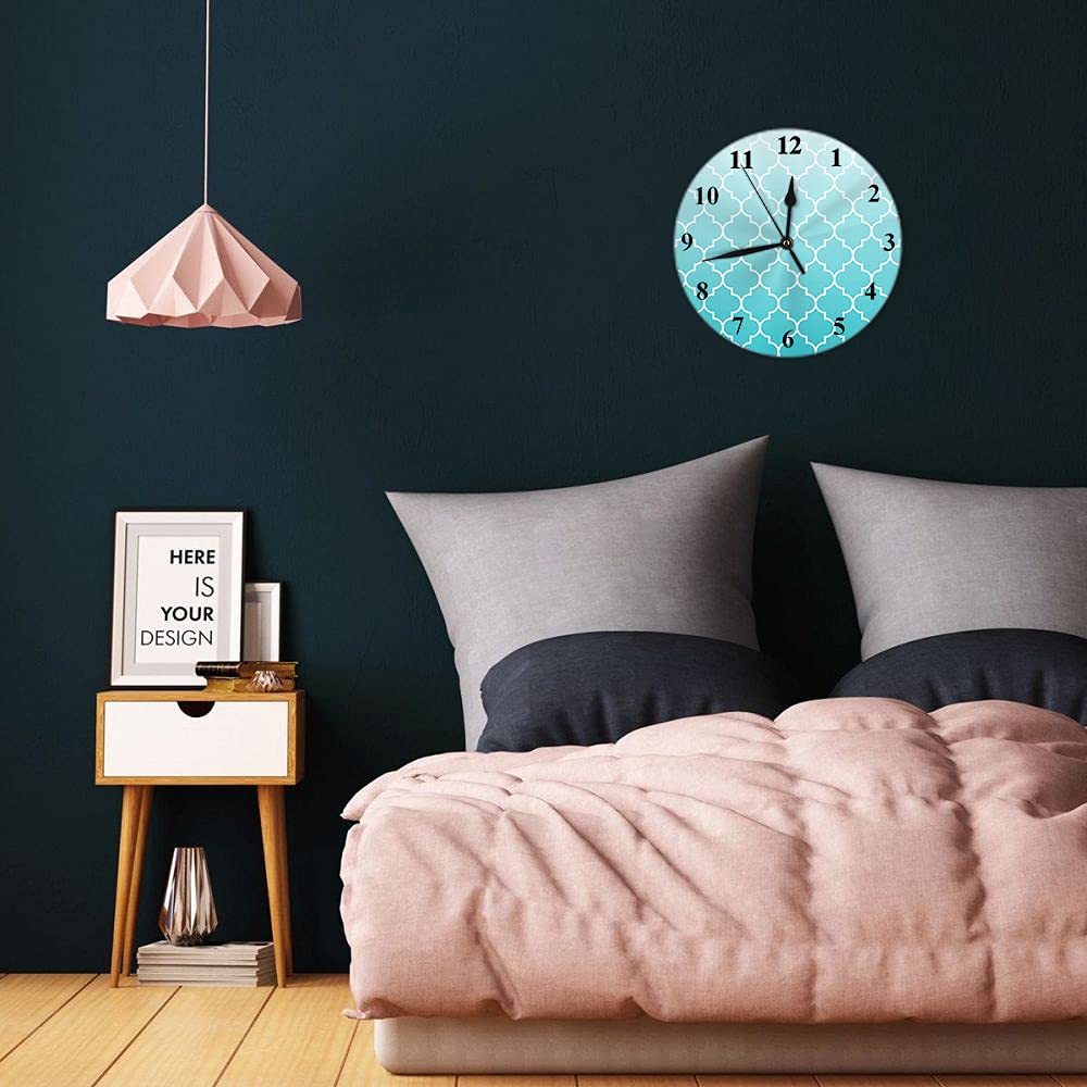 WONDERTIFY 10 Inch Turkish Mosque Window Wall Clock - Traditional Ramadan Mubarak Decor, Silent Non-Ticking Round Clock, Battery Operated - Perfect for Muslim Home Decor, Islamic Prayer Room, and Ramadan Gift Ideas