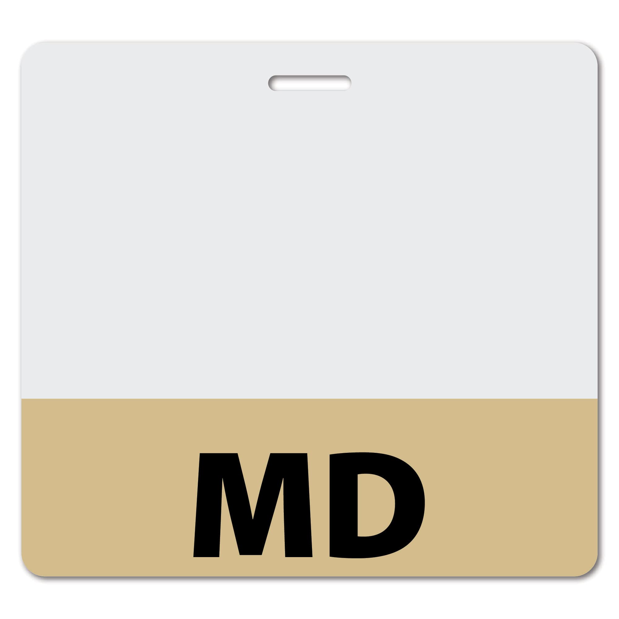 Heavy Duty Horizontal Tan ID Card Holders (100 Pack) - Spill Proof & Tear Resistant - 2-Sided USA Printed Quick Role Identifier Badge Backers by BadgeZoo - Ideal for Events, Conferences, and Workplace Security