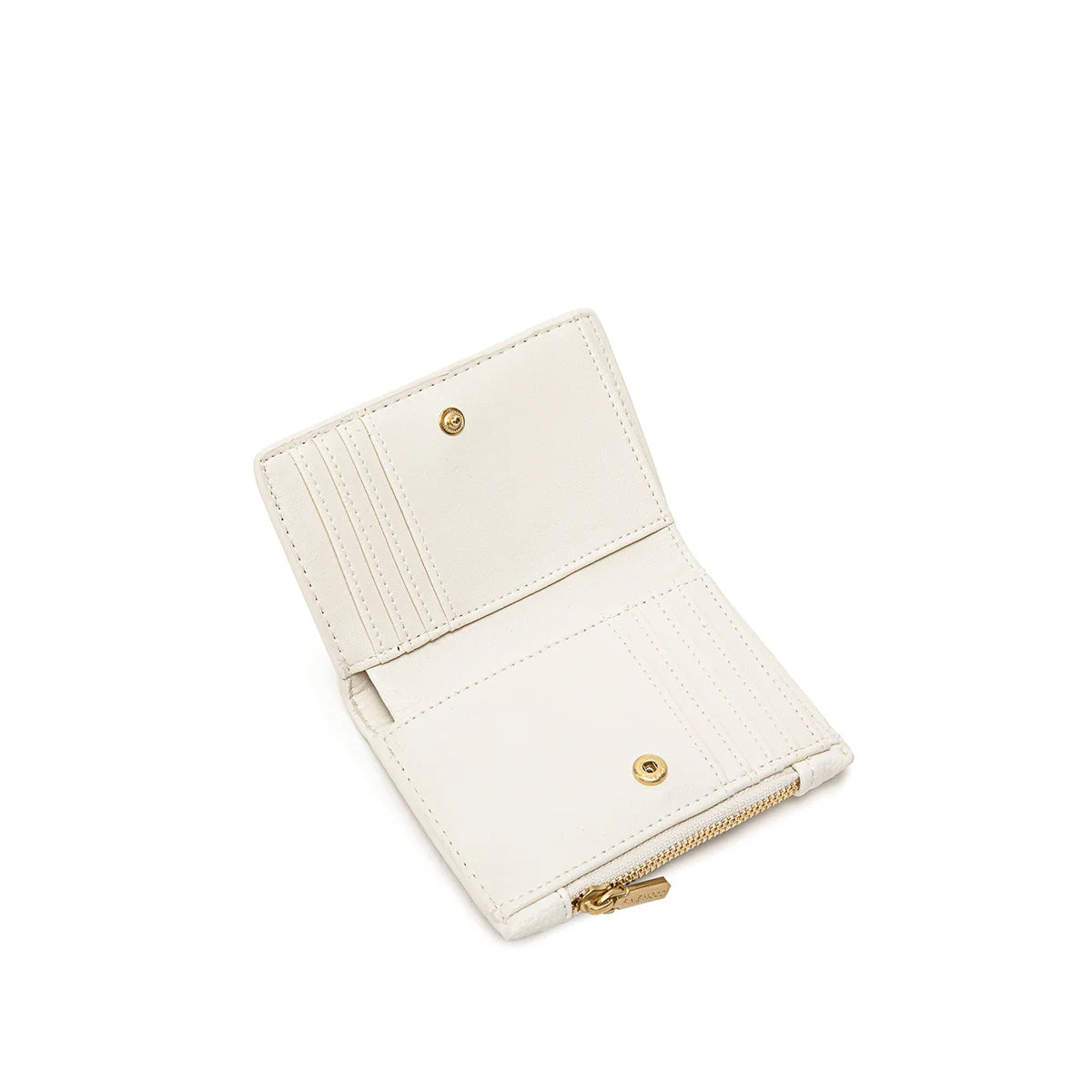 Aiko Wallet in Coconut Cream Pebbled Leather - Stylish & Durable Women's Wallet for Everyday Use, Travel & Gifts