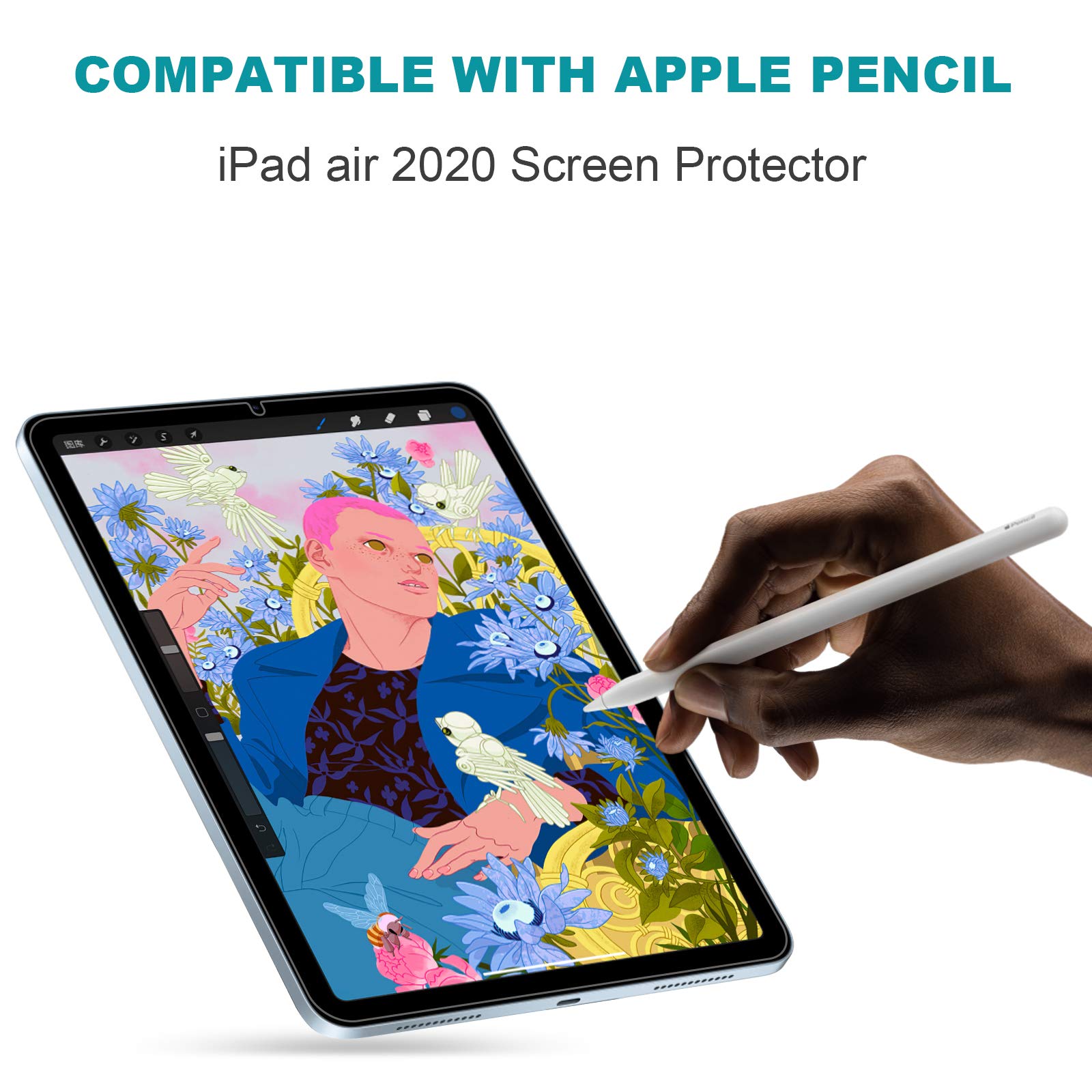 Coolpow iPad Air 4 Screen Protector 2-Pack - Tempered Glass for iPad Air 10.9