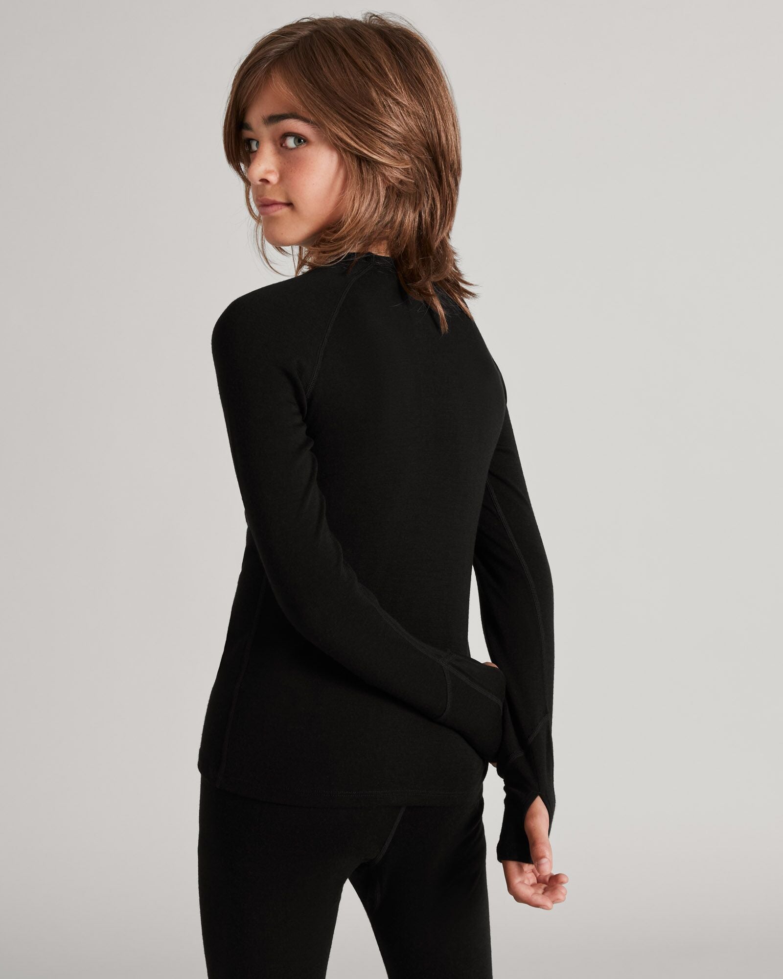KMD Merino Wool Kids' Baselayer Long Sleeve Top - Soft & Warm Thermal Underwear for Boys & Girls - Perfect for Winter Sports, Hiking & Outdoor Activities
