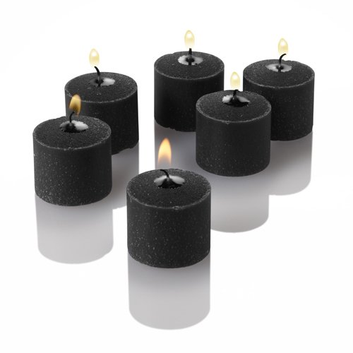 144-Pack Richland Black Unscented Votive Candles with 144 Eastland Frosted Glass Votive Holders - Perfect for Weddings, Parties, and Home Decor