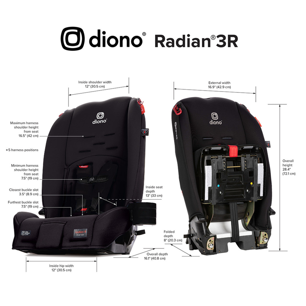 Diono Radian 3R All-in-One Convertible Car Seat for Toddlers & Kids | Safety Certified | Rear-Facing to Forward-Facing | Perfect for Travel & Everyday Use