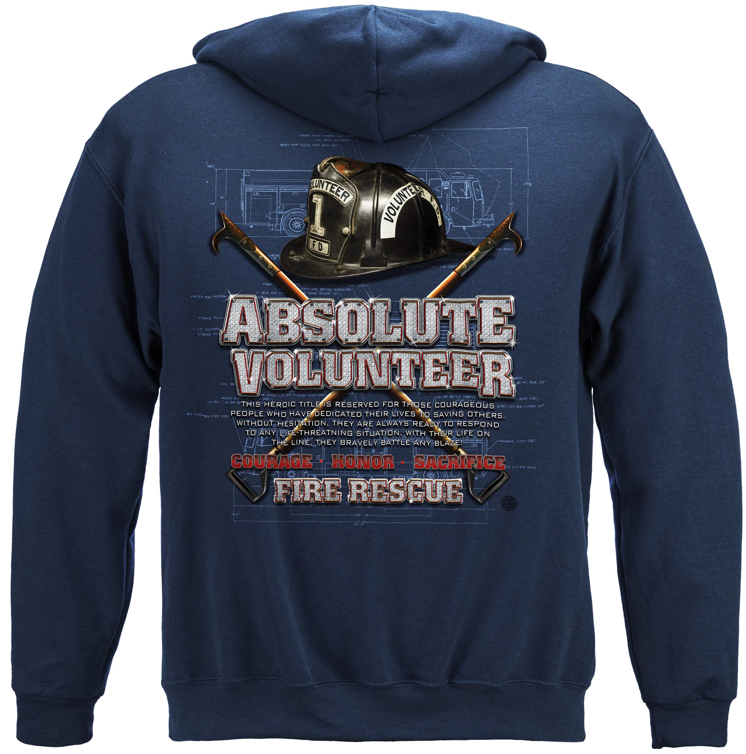 Erazor Bits Firefighter Hooded Sweatshirt - FF2132SW - Comfortable Volunteer Firefighter Apparel for Emergency Responders & First Responders - Perfect for Fire Stations, Training & Community Events