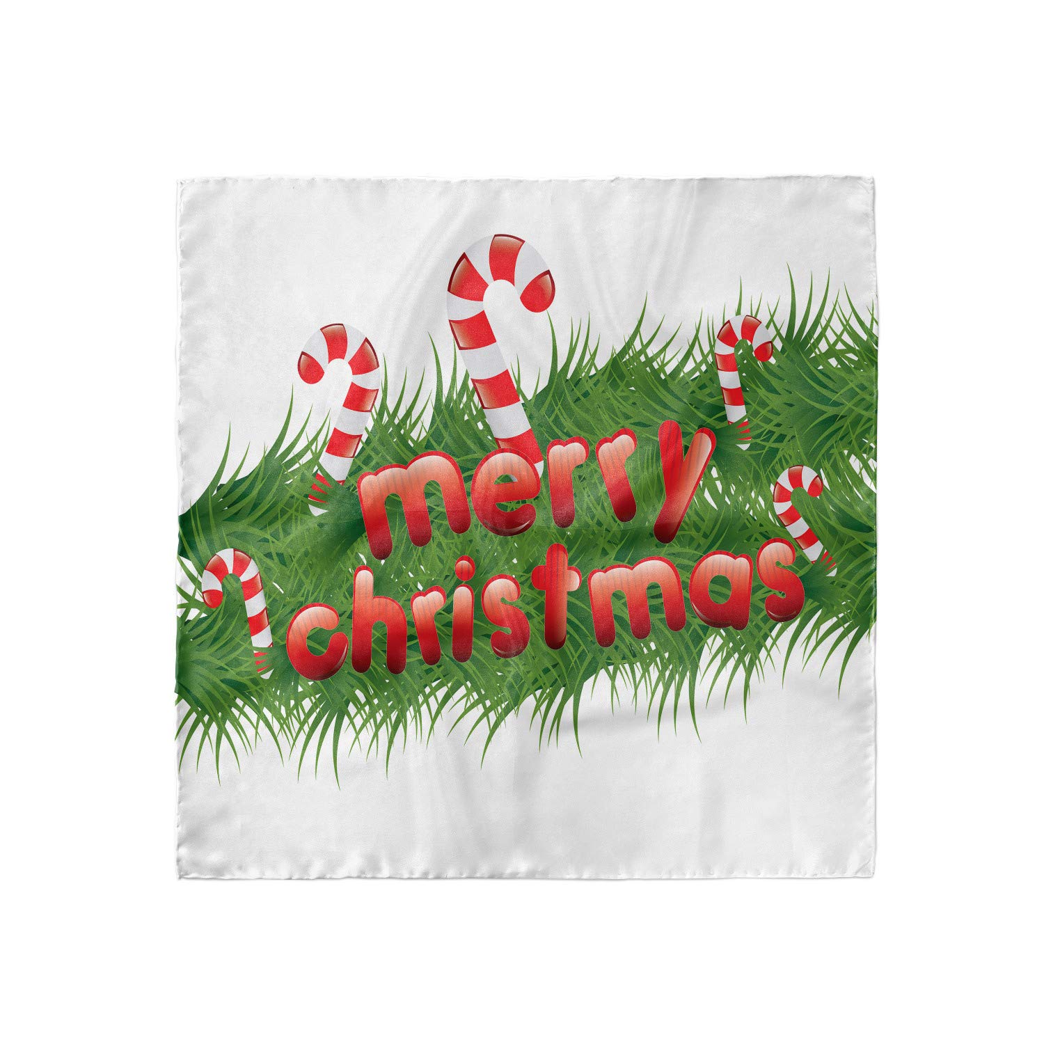 Ambesonne Christmas Hair Scarf - Festive Candy Canes Garland Head Wrap for Women - Holiday Party Accessory & Winter Fashion Statement
