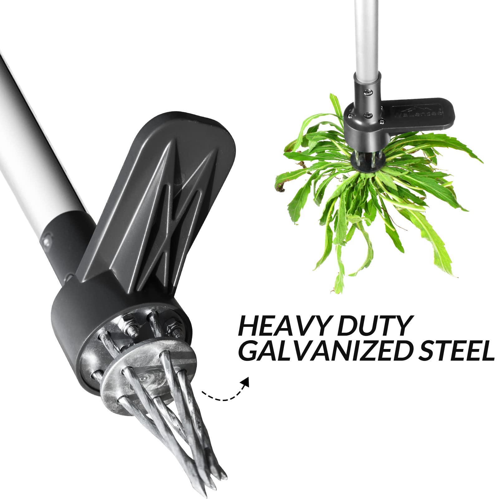 Upgraded Walensee Weed Puller Tool - 5-Claw Stand Up Weeder with Long Handle for Dandelions & Garden Weeds - Ergonomic Root Pulling Tool for Easy Lawn Care & Gardening (1 Pack) - Perfect for Home Gardens, Yards, and Landscaping Maintenance