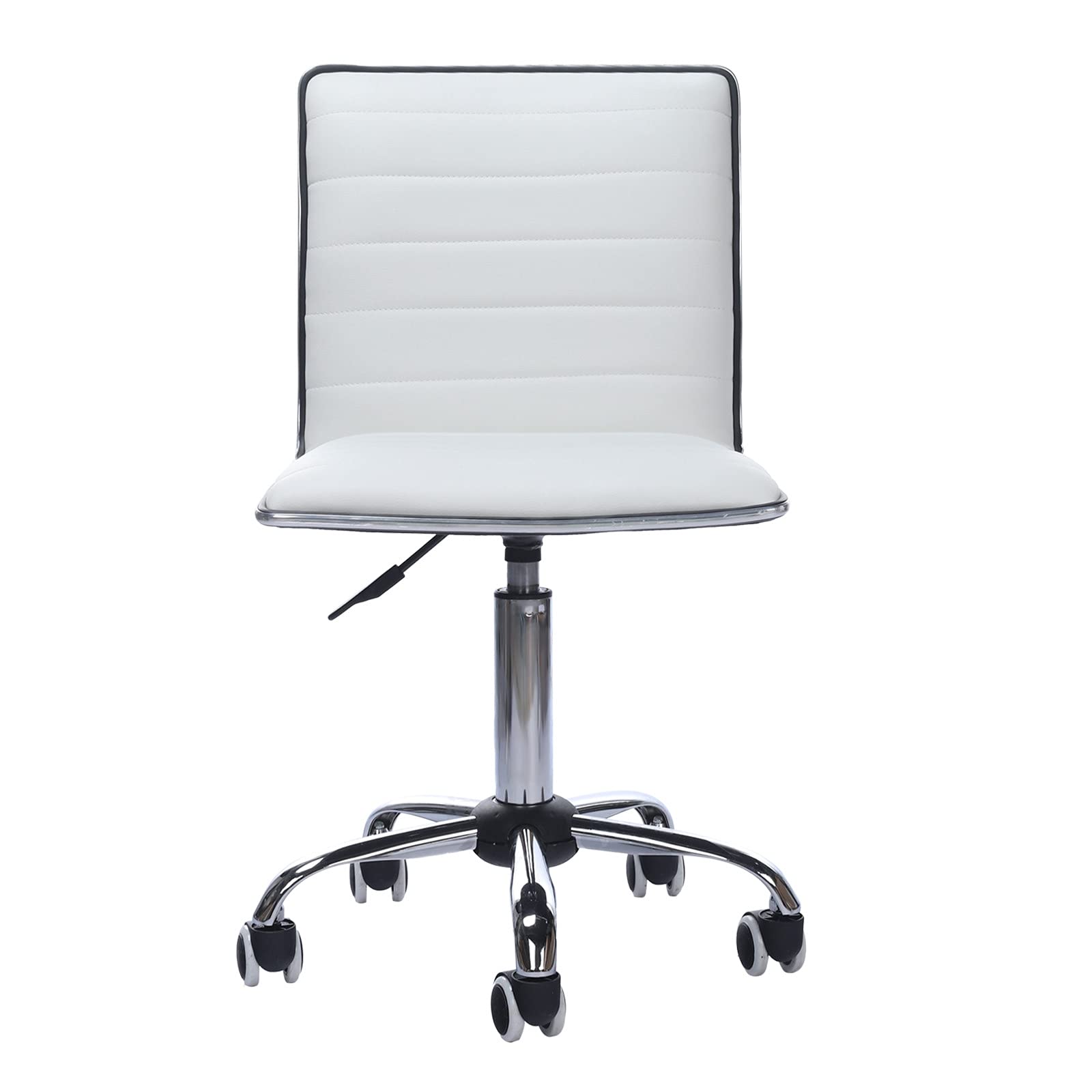 Ergonomic Swivel Adjustable Office Lift Chair - Height Adjustable Computer Work Stool for Home Office, Beauty Salon & Workspace - Comfortable & Stylish White Desk Chair for Long Hours Sitting
