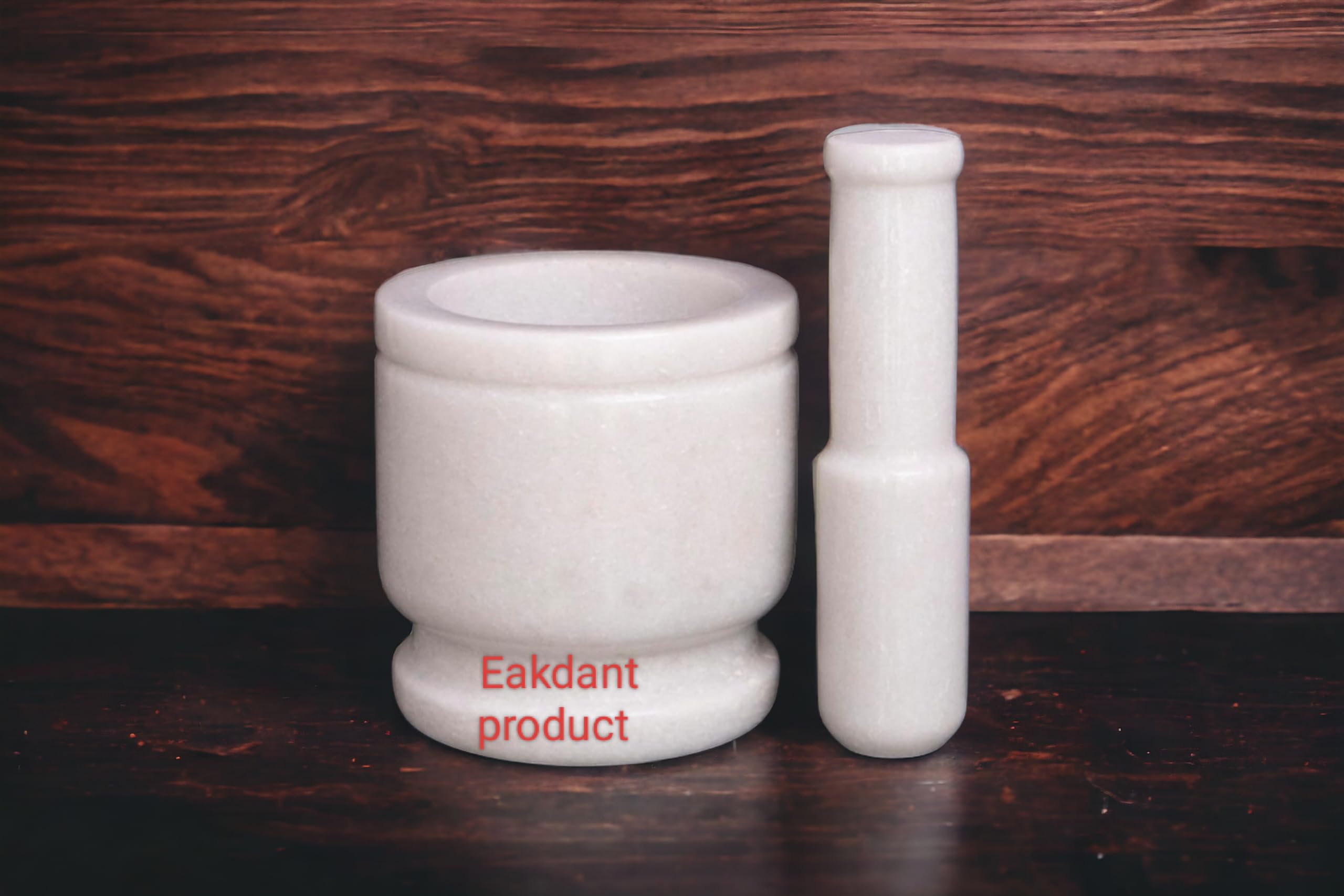 Natural Stone Grinder & Mortar Pestle Set - Large 5x5 Inch for Spices, Herbs, Garlic, Ginger - Traditional Handmade Kallu, Kunda, Dasta - Perfect for Indian Cooking, Ayurvedic Remedies & Kitchen Use