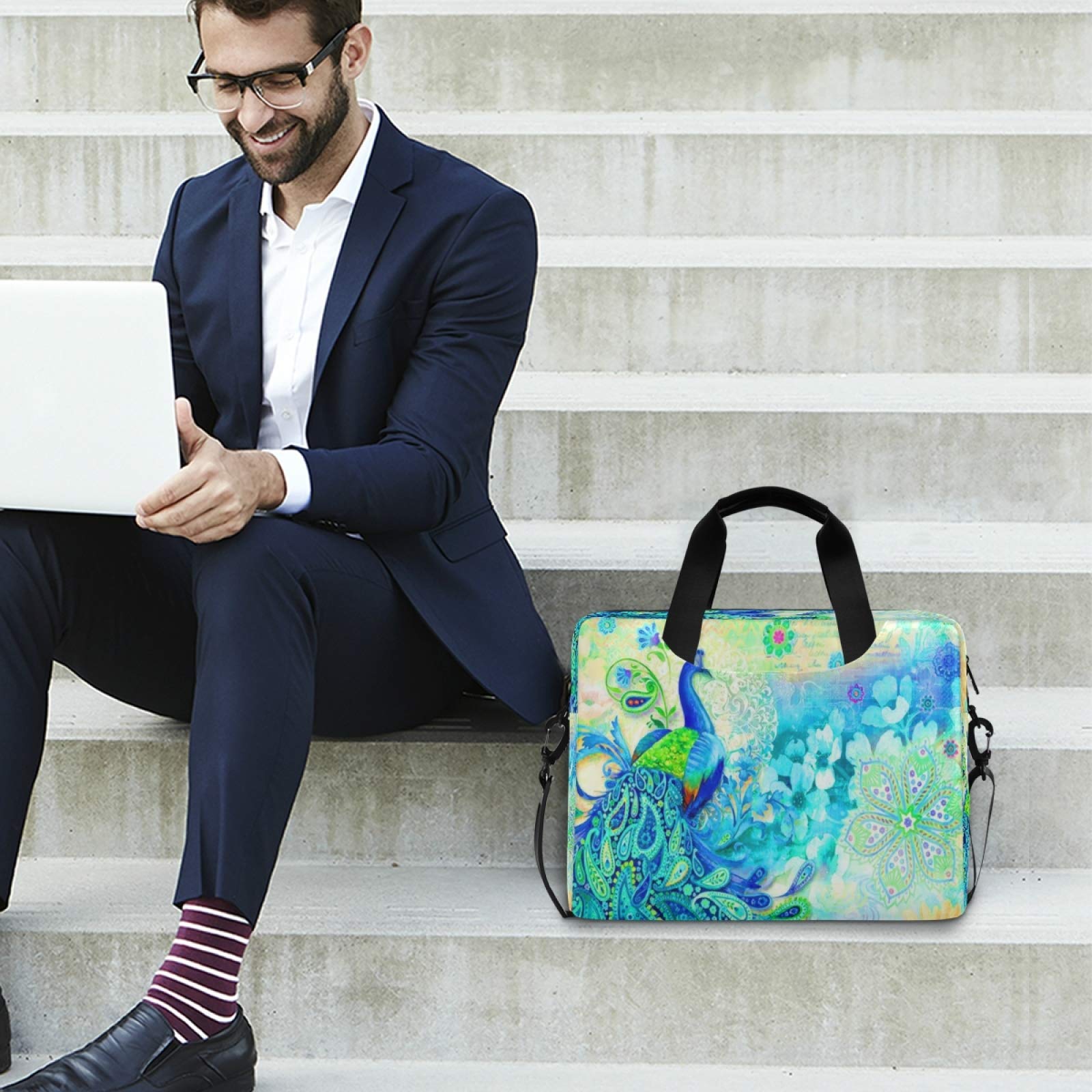 13-15.6 Inch Laptop Bag with Protective Sleeve, Lightweight Computer Carrying Case for MacBook, Notebook, Ideal for Work, School, and Travel