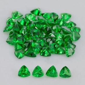 Wholesale Natural African Tsavorite Green Garnet - 3mm & 4mm Trillion Faceted VS Loose Stones - January Birthstone for Jewelry Making & Gemstone Collection