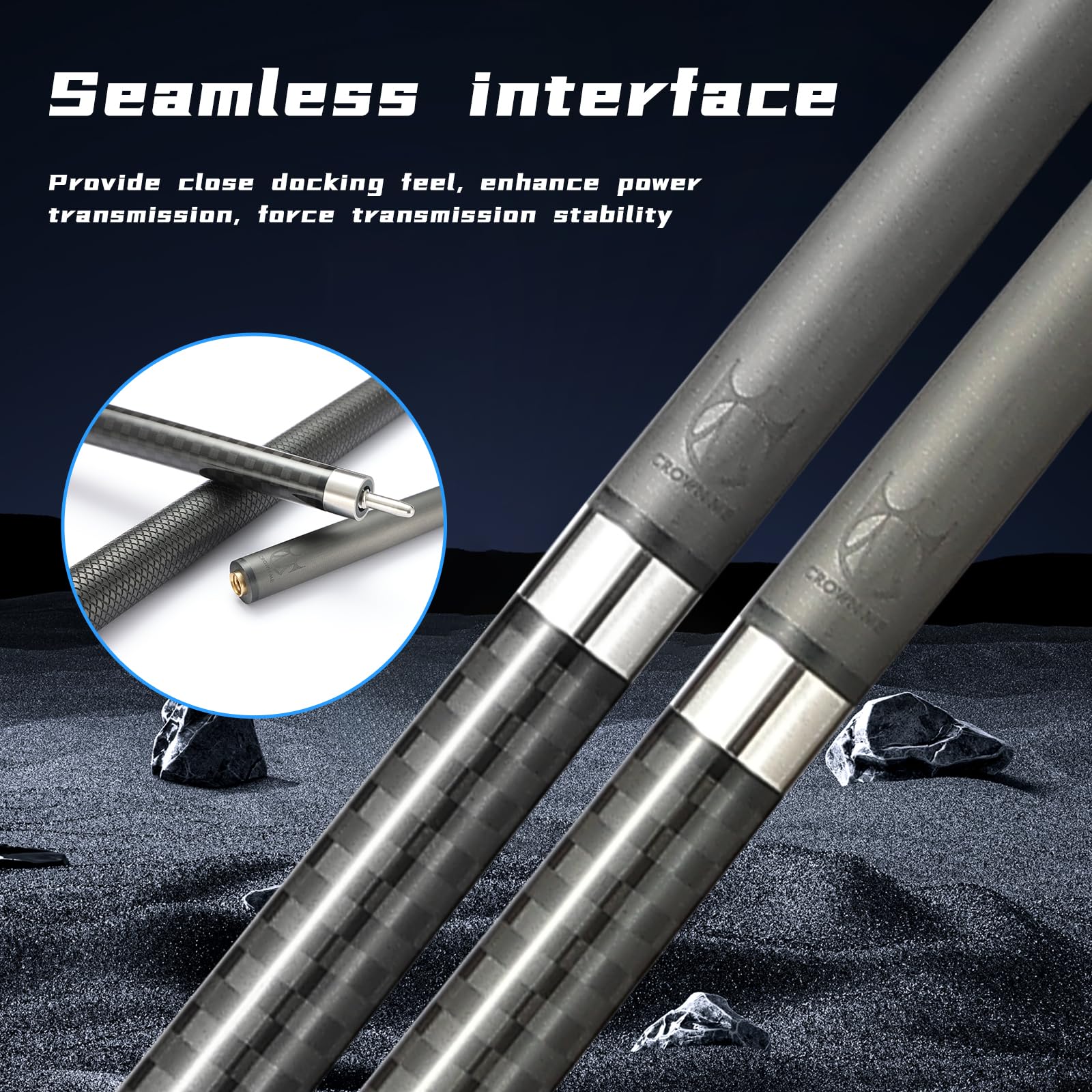 Premium Carbon Fiber Pool Cue Stick - 12.5mm Tip, 20OZ Weight, 58