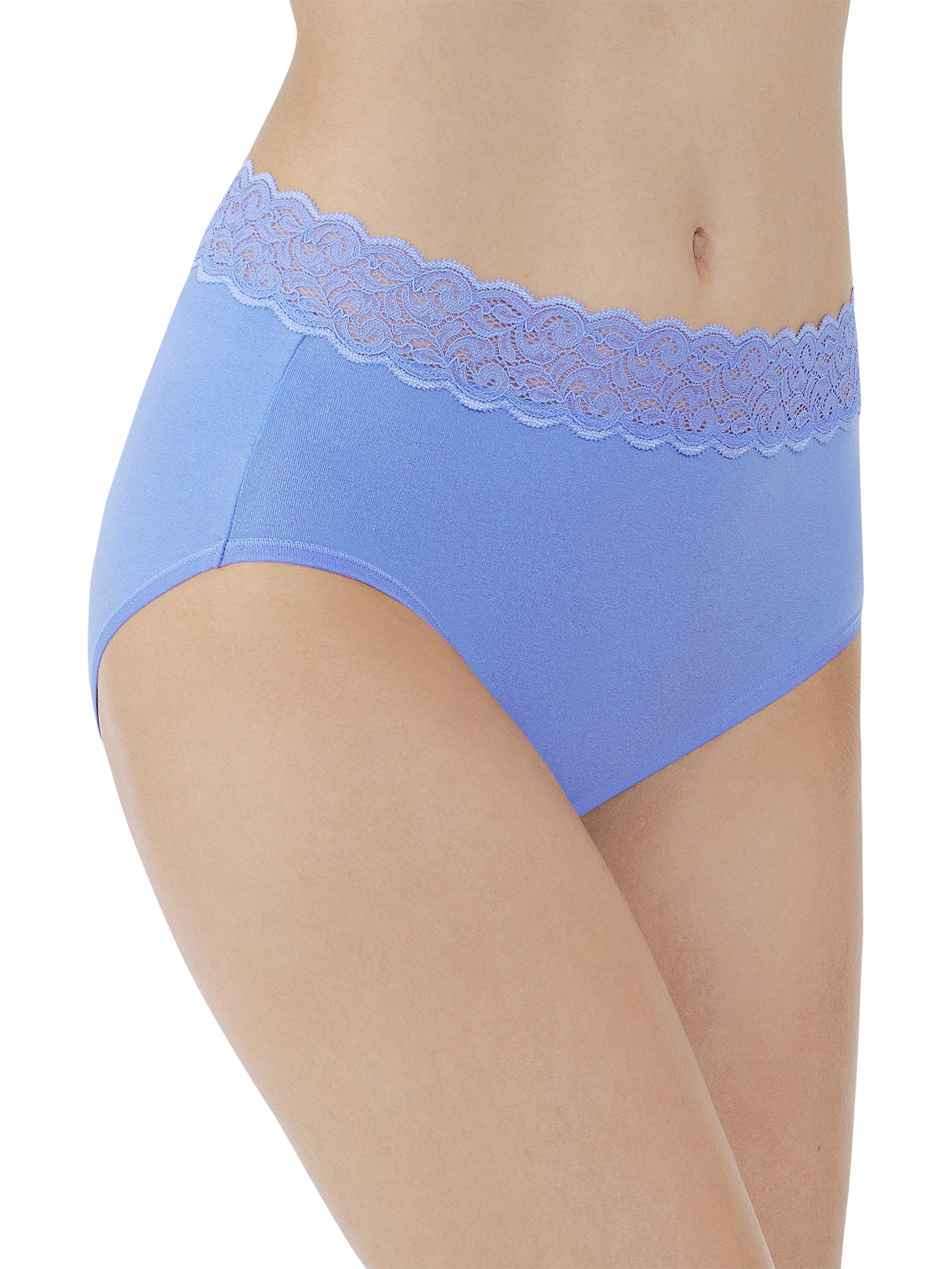 Vanity Fair Women's Flattering Lace Cotton Stretch Brief Panty 13396 - Comfortable Underwear for Everyday Wear, Work & Special Occasions