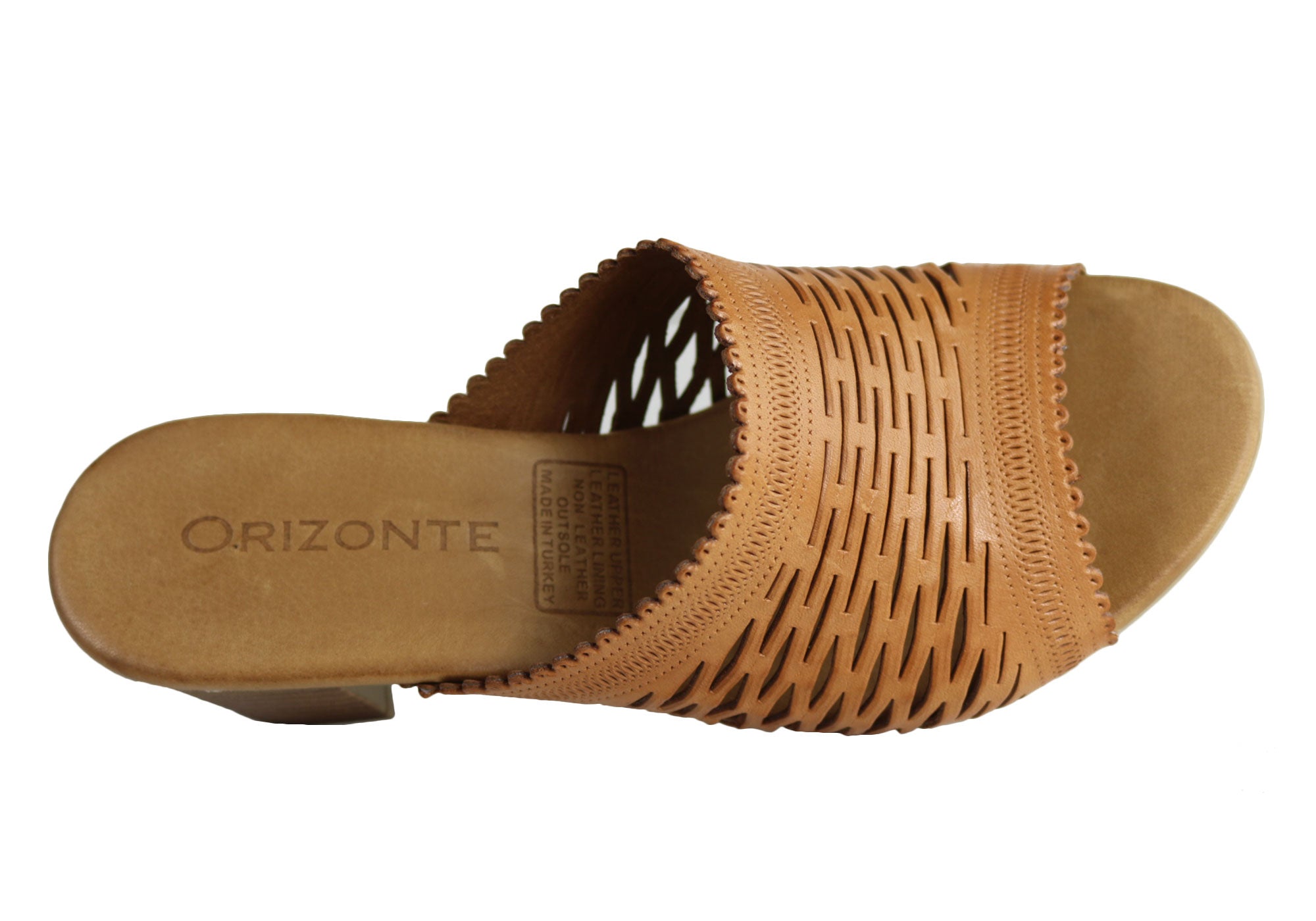 Orizonte Jilly Women's European Leather Mid Heel Comfort Slides Sandals - Stylish & Comfortable Summer Shoes for Walking, Travel & Casual Outings