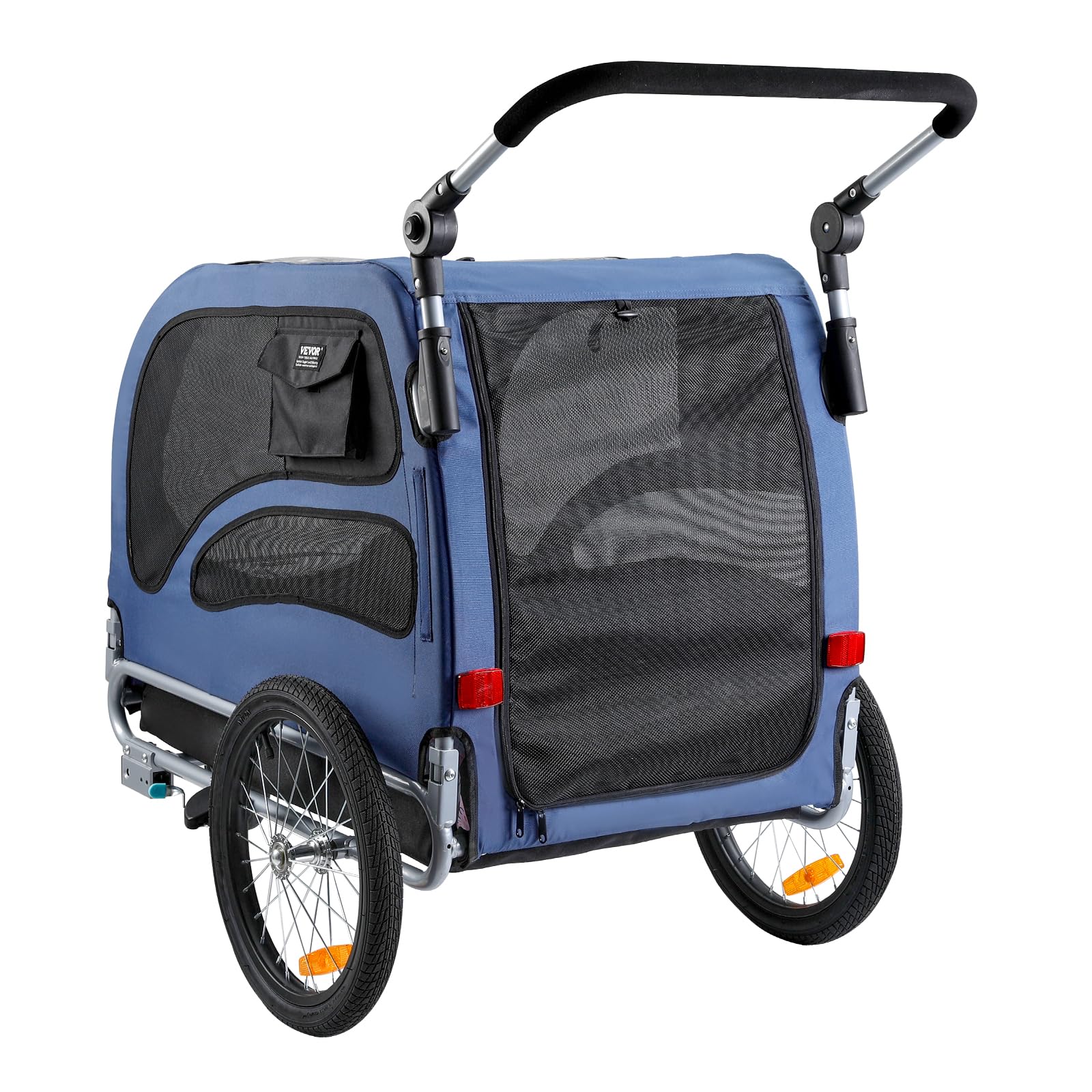 VEVOR 2-in-1 Dog Bike Trailer & Pet Stroller - Heavy Duty 100 lbs Capacity, Foldable Bicycle Carrier with Quick Release Wheels & Universal Coupler - Perfect for Cycling Adventures, Jogging & Outdoor Activities with Your Pet