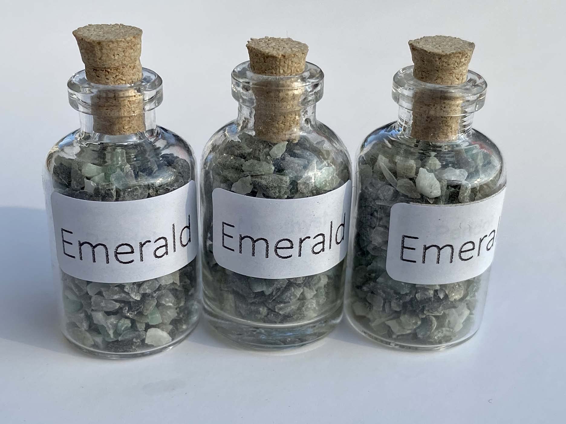Emerald Crystal Bottles - Mini Gemstone for Jewelry Making & Gifts