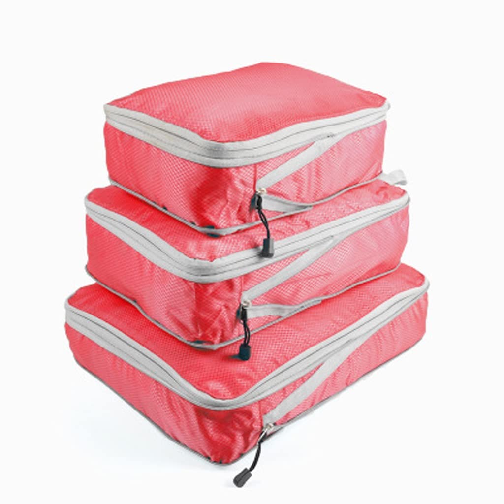 3-Piece Compression Packing Cubes Set - Waterproof Nylon Travel Storage Bags for Luggage & Suitcase Organization - Foldable Space-Saving Design (Multiple Colors) - Perfect for Business Trips, Vacations & Weekend Getaways