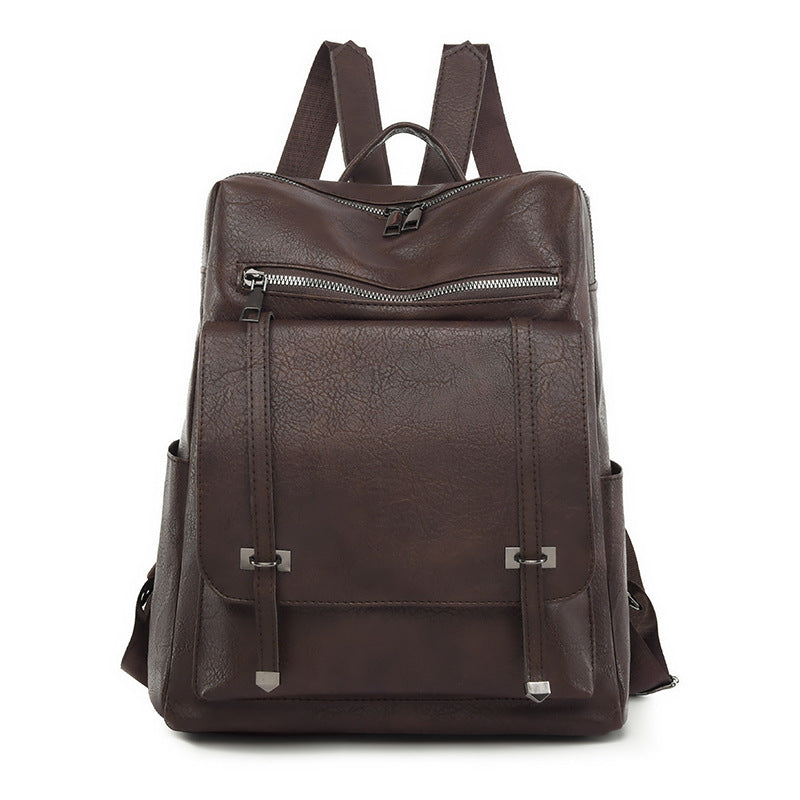 Vegan Leather Large Capacity Women's Backpack - Stylish & Durable Travel Laptop Bag for Work, College & Outdoor Adventures