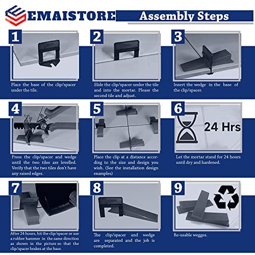 2000-Pack 1/32 Inch (1mm) Tile Leveling Spacers - Premium Ceramic & Stone Tile Spacer System for Floors & Walls - Compatible with Most Wedges - Perfect for DIY Home Renovation, Bathroom Remodeling, and Professional Tile Installation