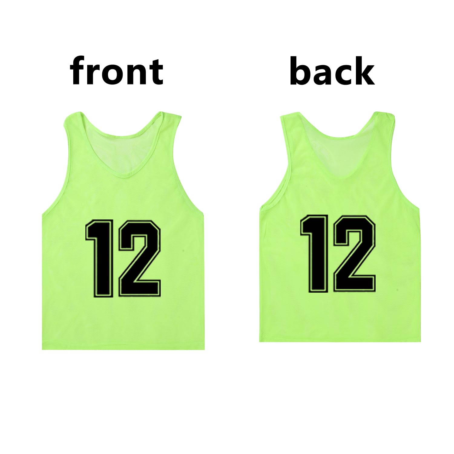 Breathable Nylon Mesh Soccer Training Vests for Adults & Youth - Numbered Practice Bibs for Team Drills, Scrimmages & Sports Conditioning