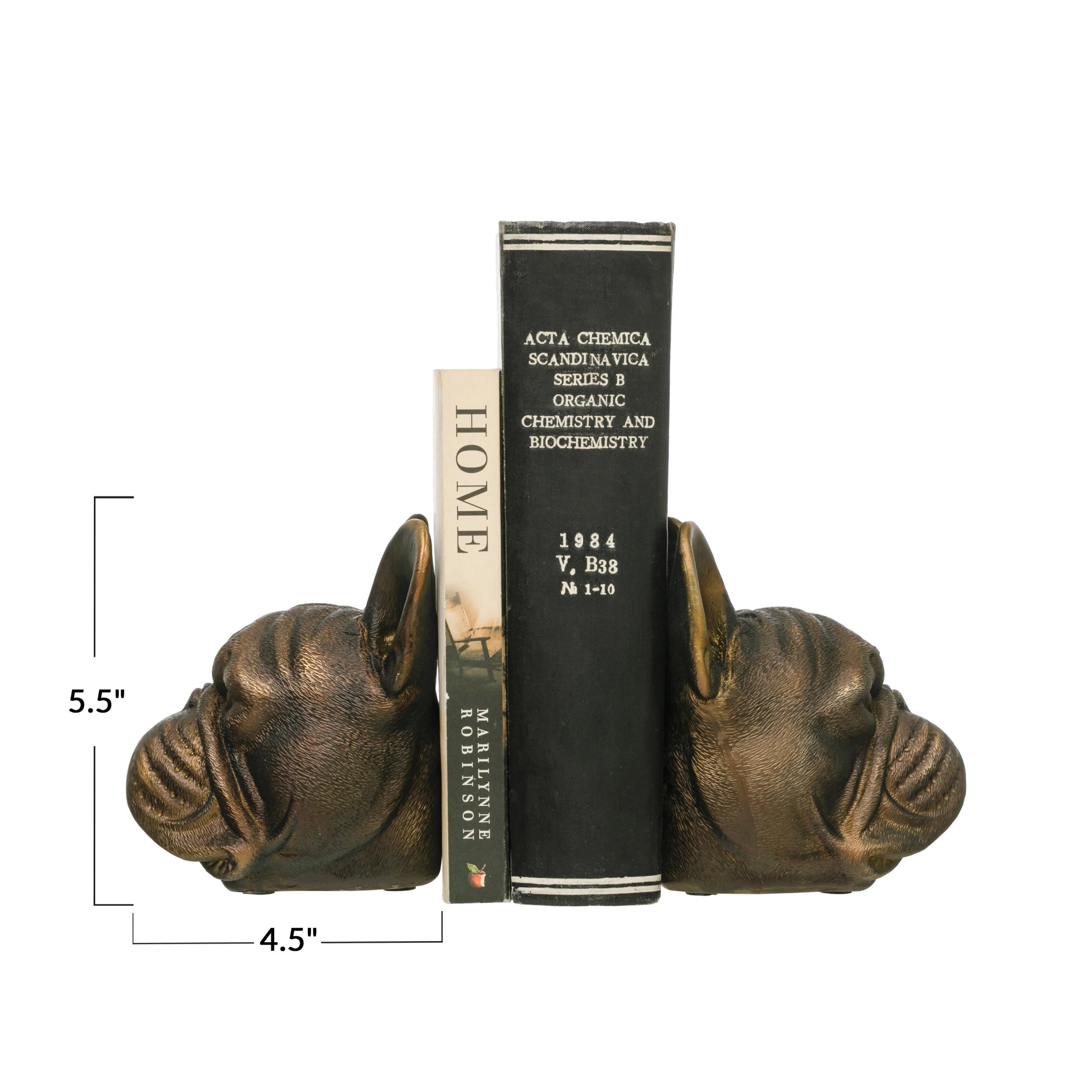 Stylish Dog Head Bookends for Shelves - Heavy Duty Book Holders for Home Office Decor, Novelty Book Organizers for Kids Room, Study Desk & Library