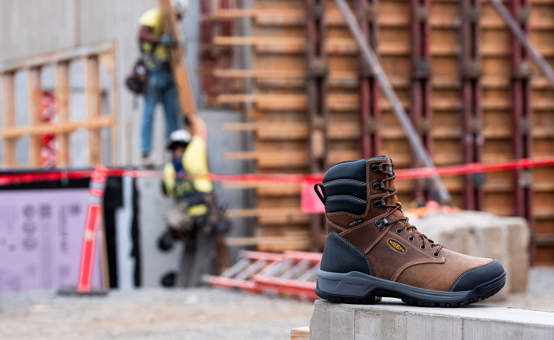 Men's Evanston 8 Insulated Waterproof Work Boots (Soft Toe) - Bison/Black - Winter Snow & Construction Site Safety Footwear