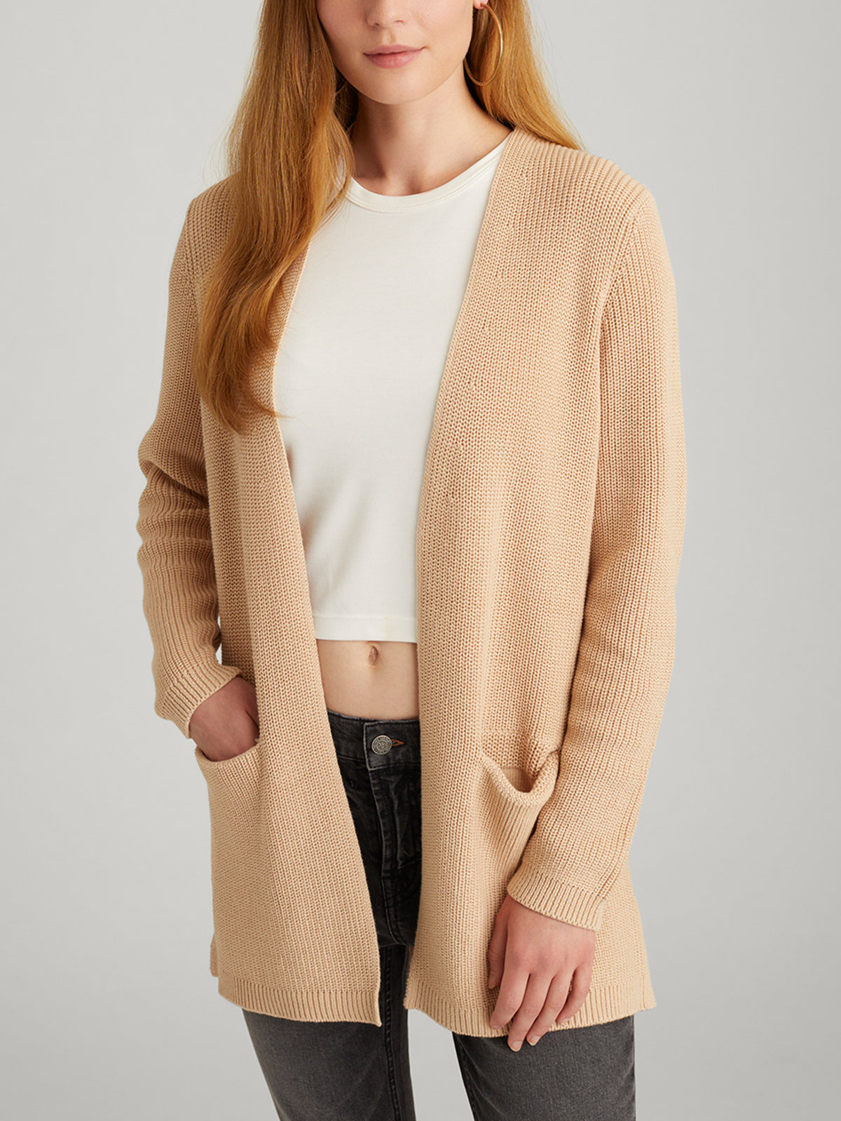 Emma Women's Shaker Stitch Open Front Cardigan - Cozy Knit Sweater for Fall & Winter - Perfect for Layering, Office Wear and Casual Outfits