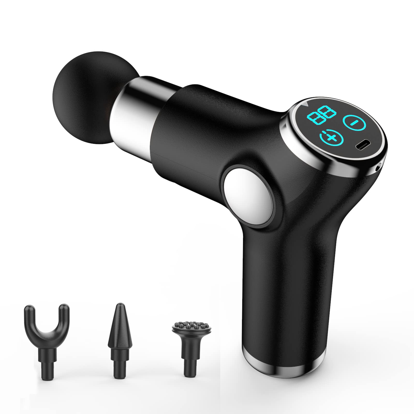 Layhou 6-Speed Deep Tissue Massage Gun - Electric Muscle Massager with 4 Interchangeable Heads for Pain Relief & Recovery | Portable, Quiet Handheld Percussion Therapy Device for Athletes, Gym Workouts & Home Use