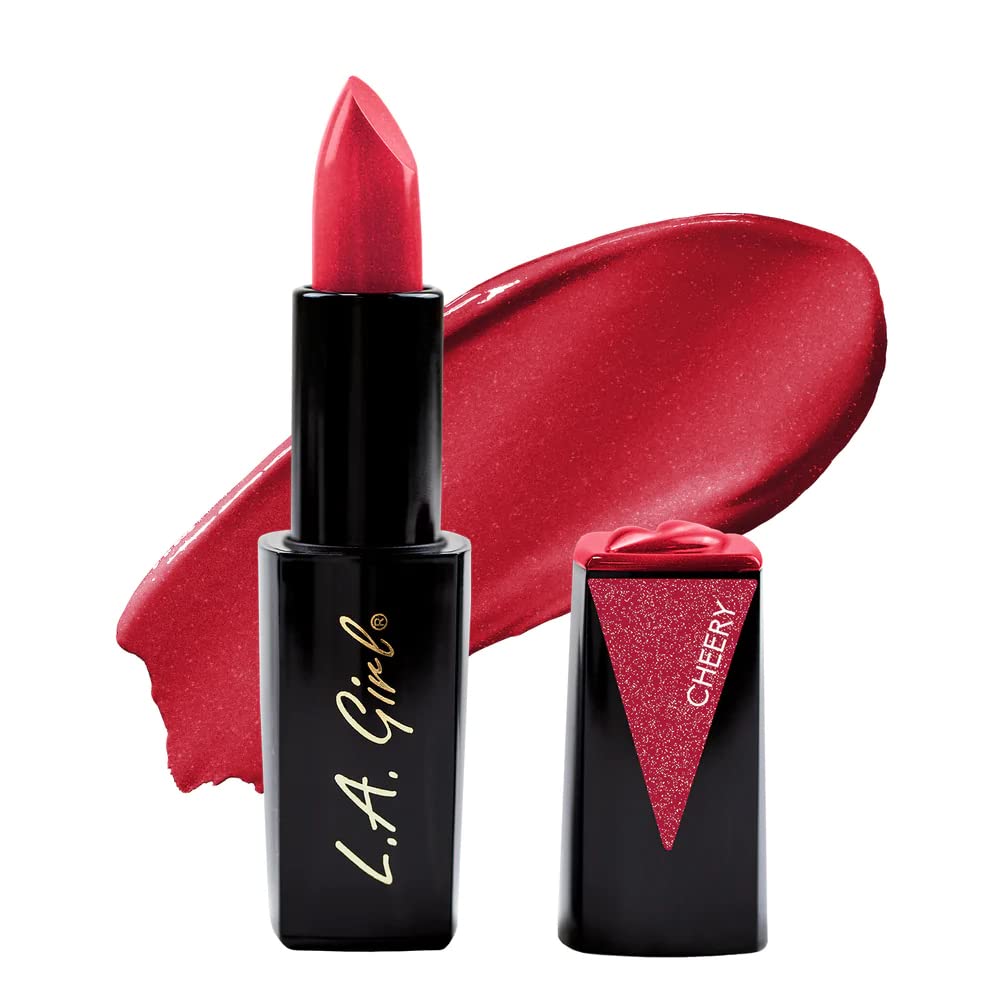 L.A. Girl Lip Attraction Matte Lipstick - Cherry Red Long Lasting Lip Color for Women | Perfect for Date Night, Parties & Everyday Wear