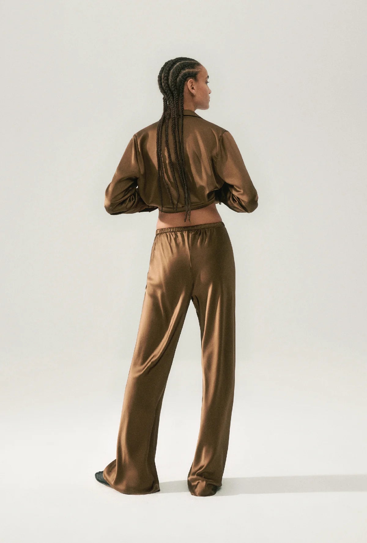 Bias Cut Pants in Dark Earth - Comfortable & Stylish Women's Trousers for Work, Travel & Casual Wear