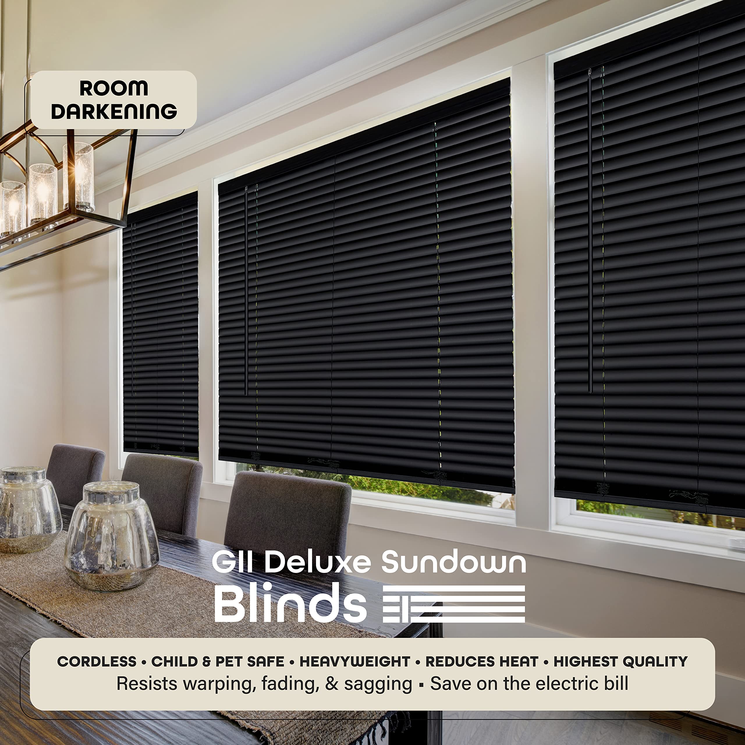 Achim Home Decor Cordless Room Darkening Mini Blinds - 36