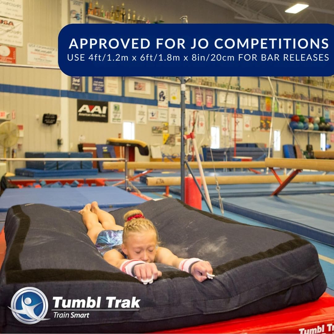 Tumbl Trak Pit Pillow Soft Mat with Denim Cover - Gymnastics Training Mat for Home & Gym Use - Perfect for Tumbling, Cheerleading & Yoga Practice
