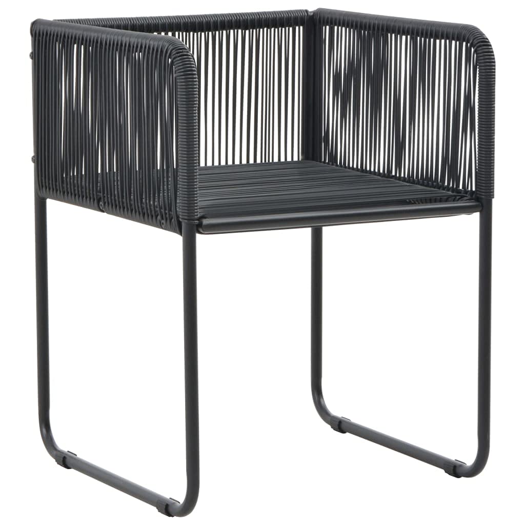 FAMIROSA 6-Piece Outdoor Rattan Chairs with Pillows - Black for Patio & Garden