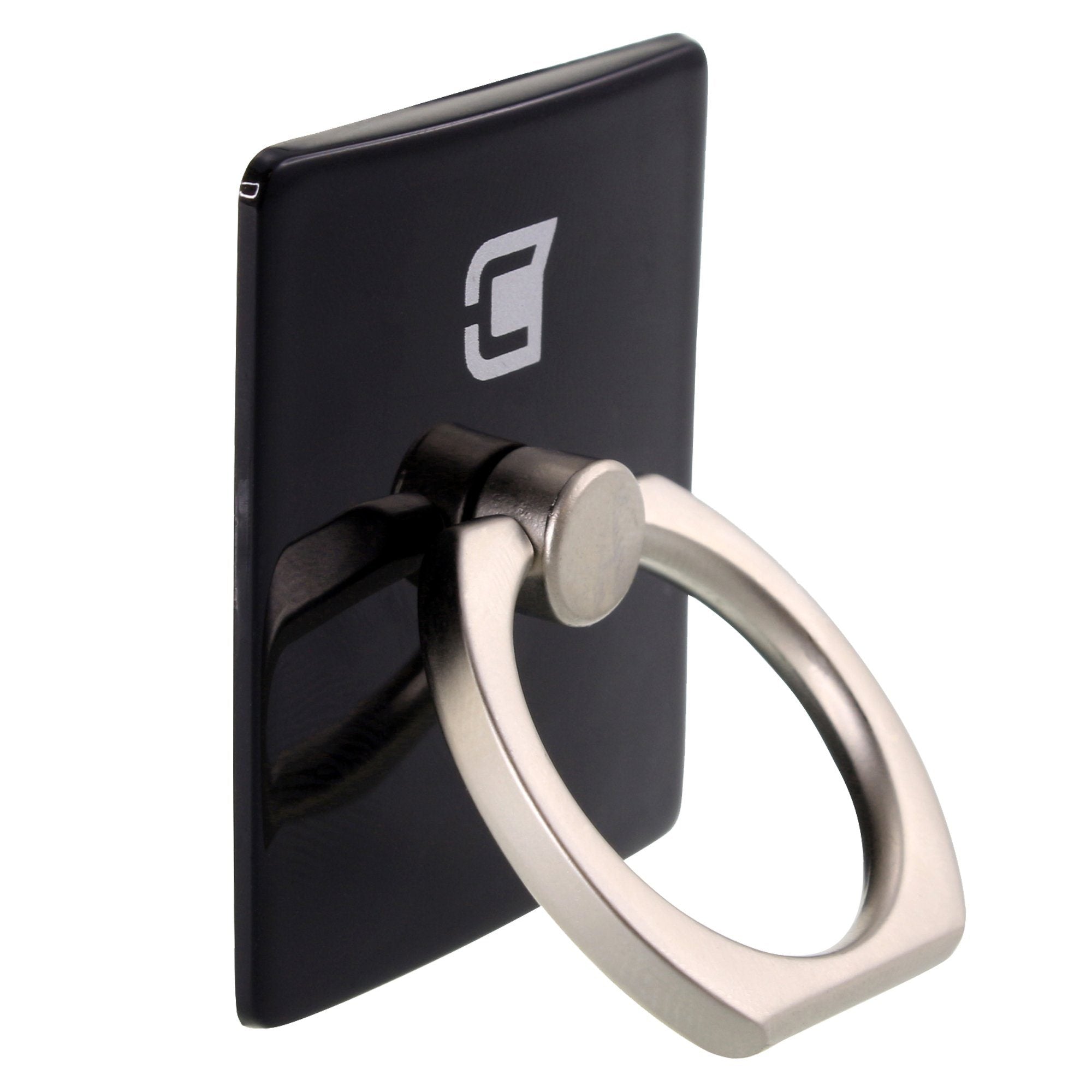 Universal Phone Holder & Kickstand Ring - Adjustable 360° Rotation, Black - Perfect for Car, Desk, and Hands-Free Viewing