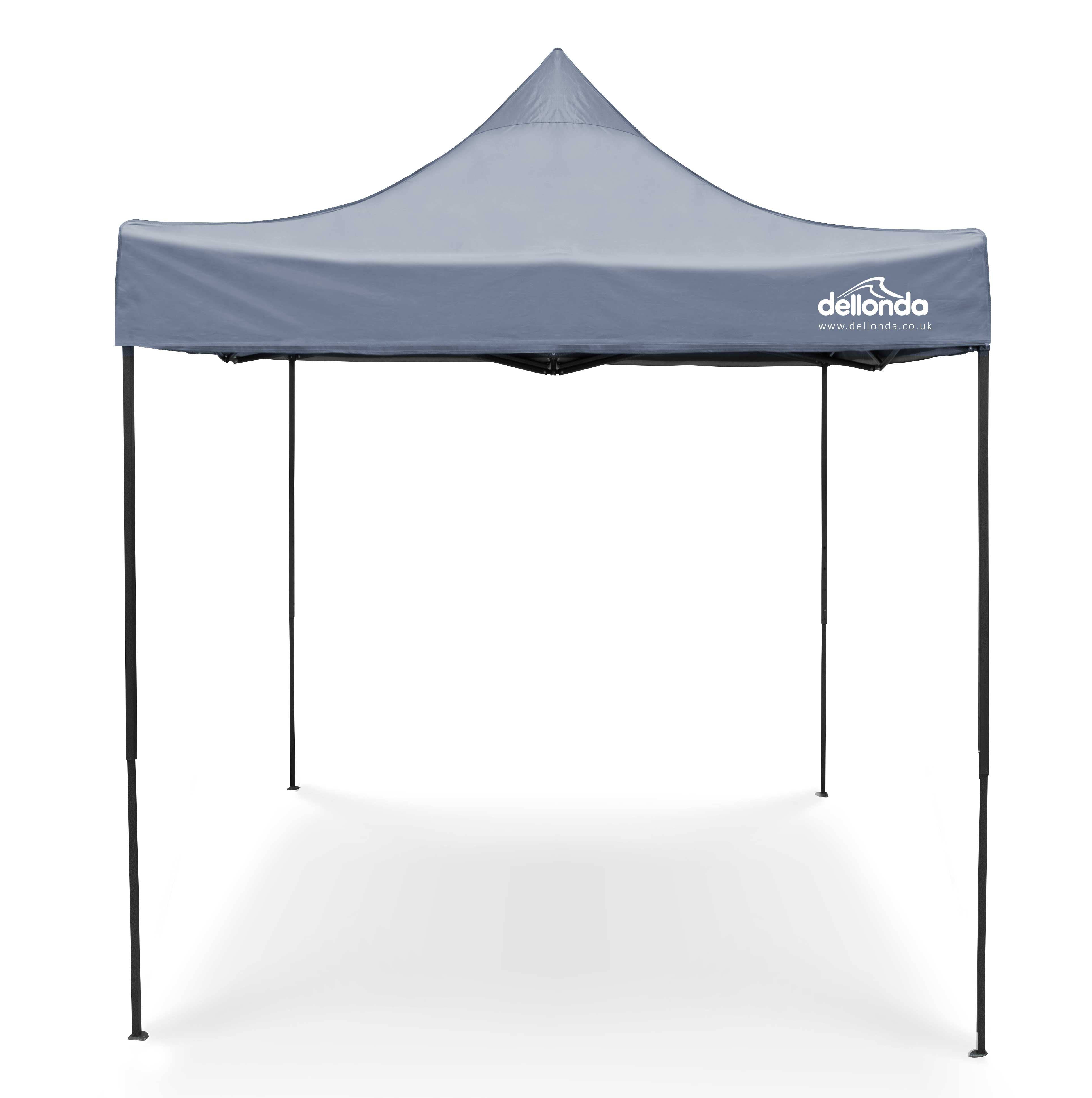 Premium 2x2m Pop Up Gazebo Tent - Water Resistant Outdoor Canopy with Carry Bag, Stakes & Weight Bags (Grey, DG129) - Perfect for Camping, Backyard Parties & Beach Outings