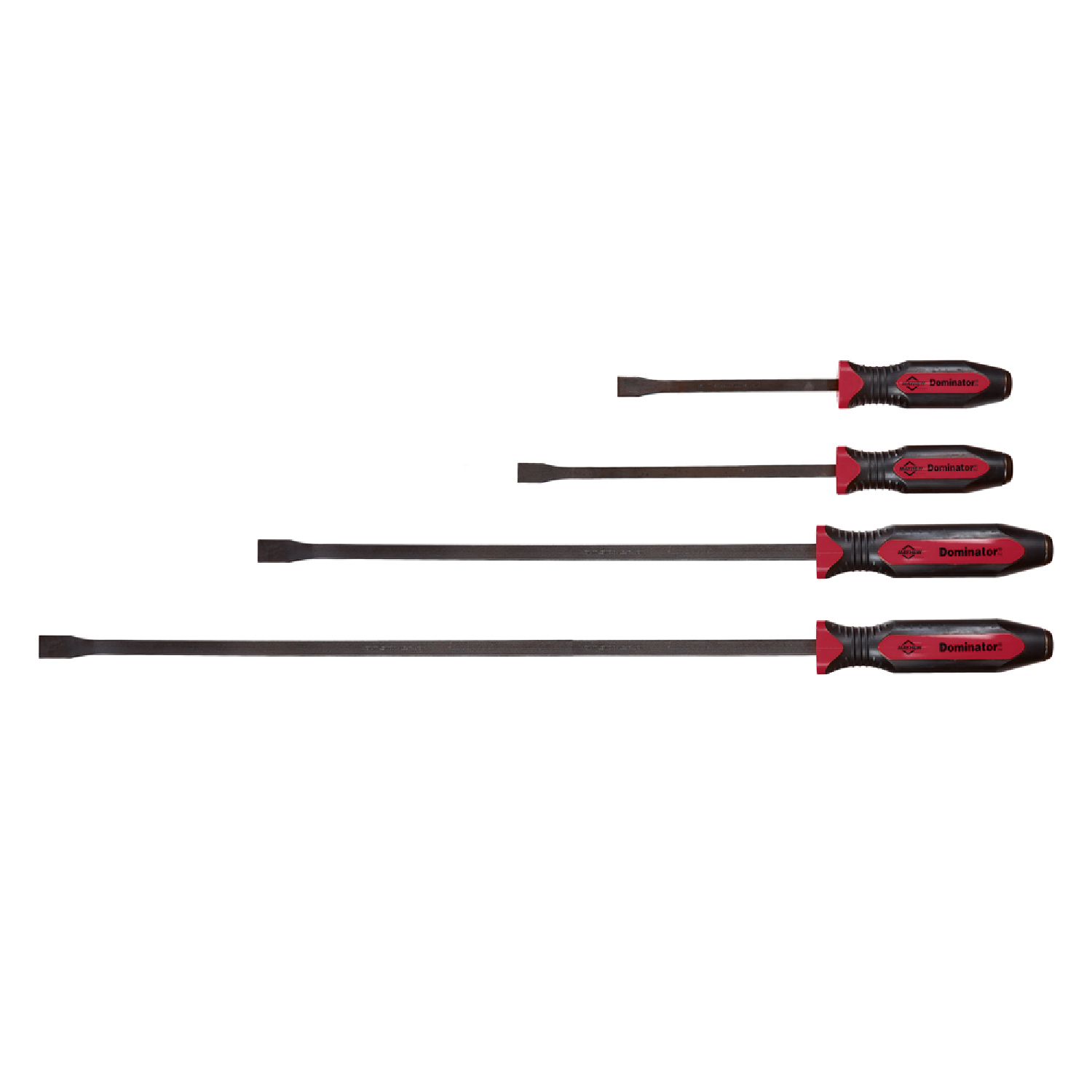 Mayhew Steel 14065 Red Dominator Curved Pry Bar Set - Heavy Duty Demolition Tools for Construction, Auto Repair & Home Renovation