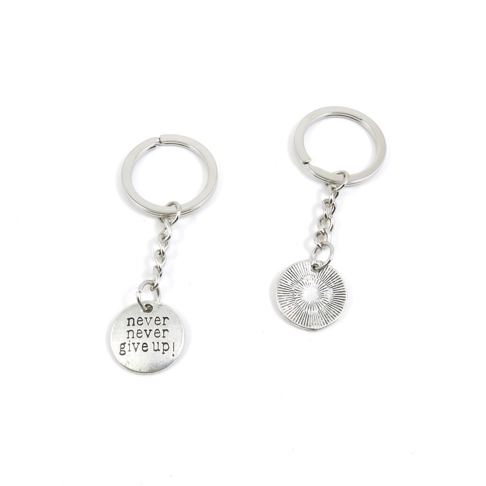 80 Pcs Bulk Keychain Set - Never Give Up Motivational Key Tags, Car Keys & Door Keys Holder, DIY Jewelry Making Charms for Gifts, Office, Home, and Travel Accessories