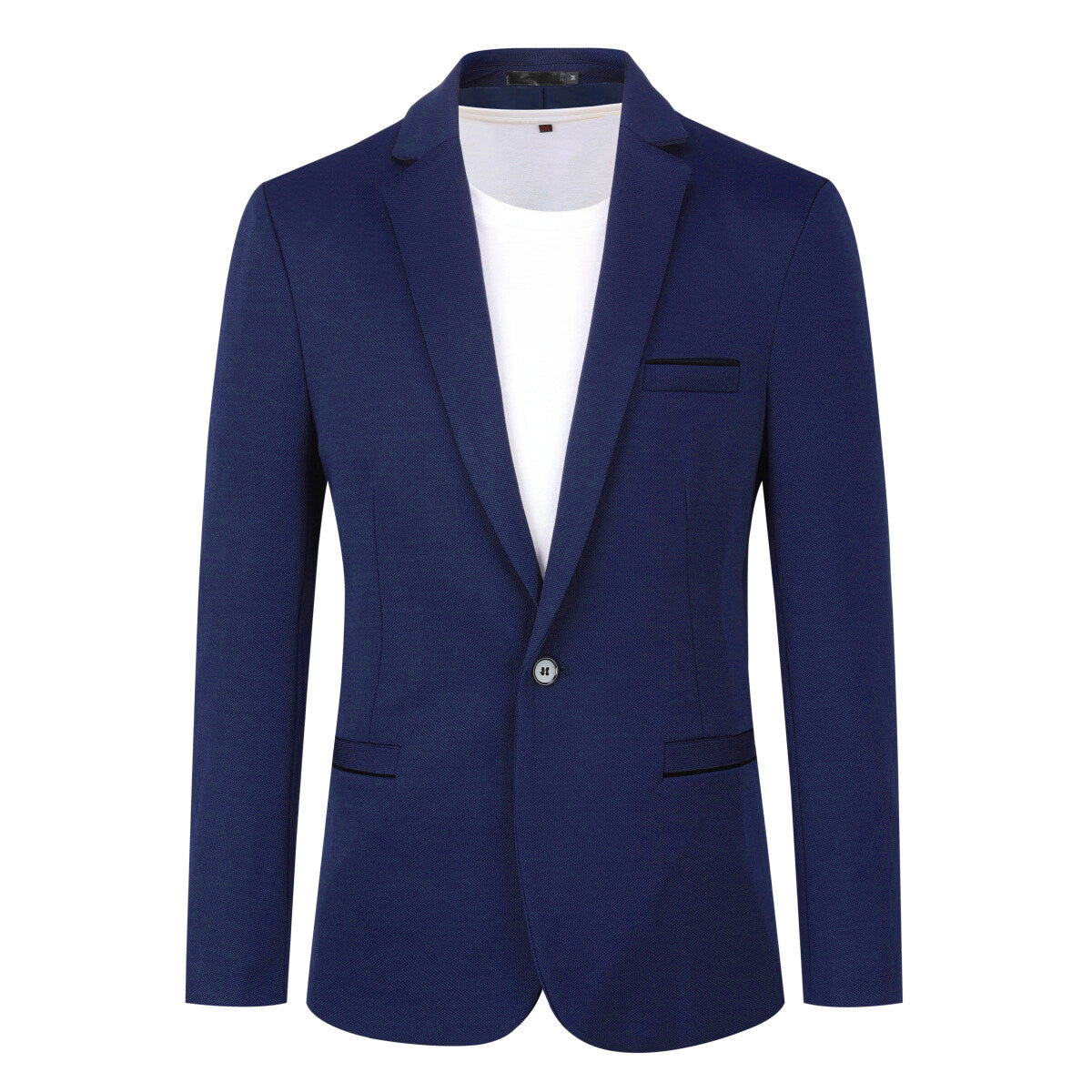 Men's Slim Fit Suit Jacket Blazer - Dark Blue Business Coat for Office, Wedding & Formal Events