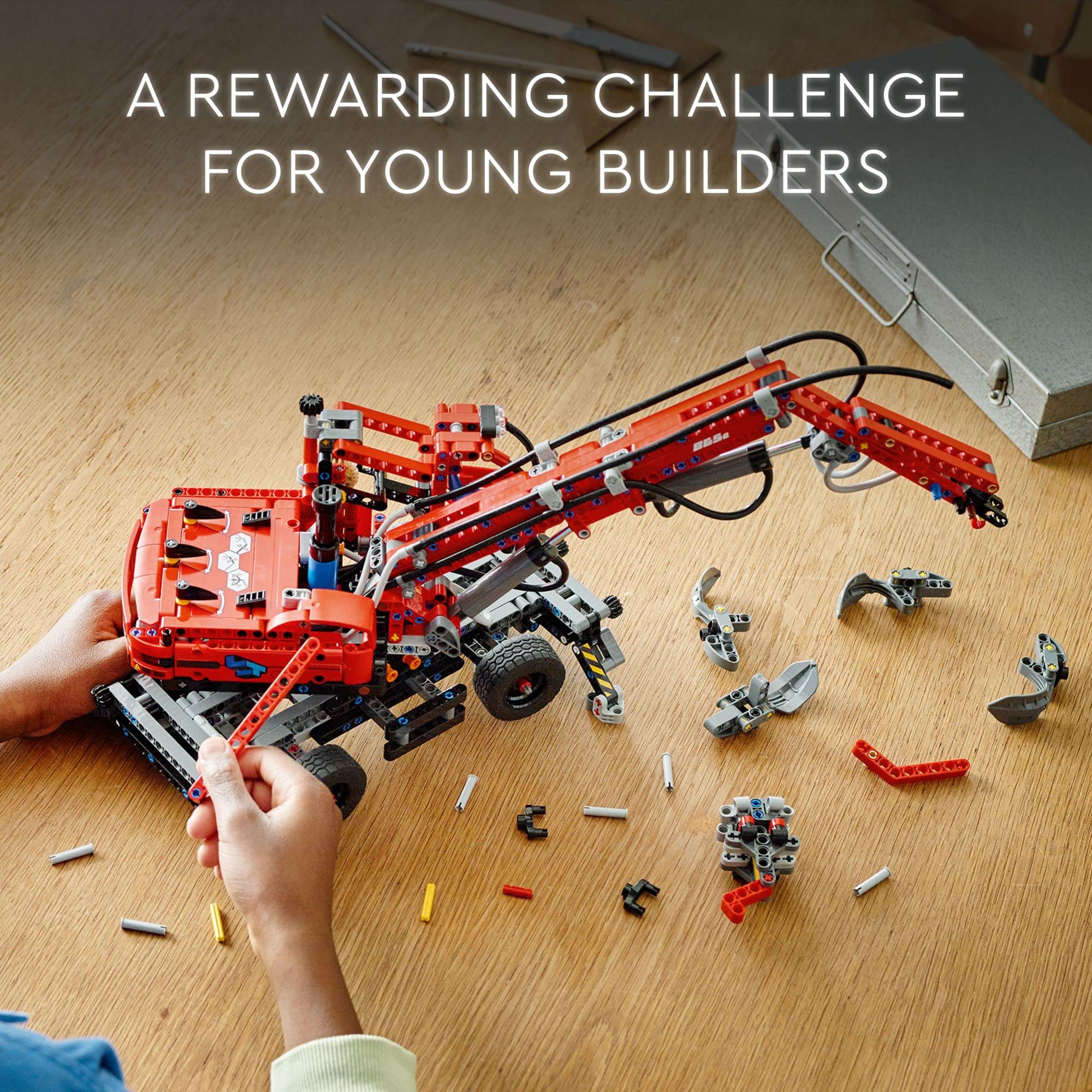 LEGO Technic Material Handler Crane 42144 Building Kit for Kids Ages 10+ | 835-Piece Construction Toy with Pneumatic Functions | Perfect Gift for Young Engineers & Construction Enthusiasts | Great for STEM Learning & Creative Play