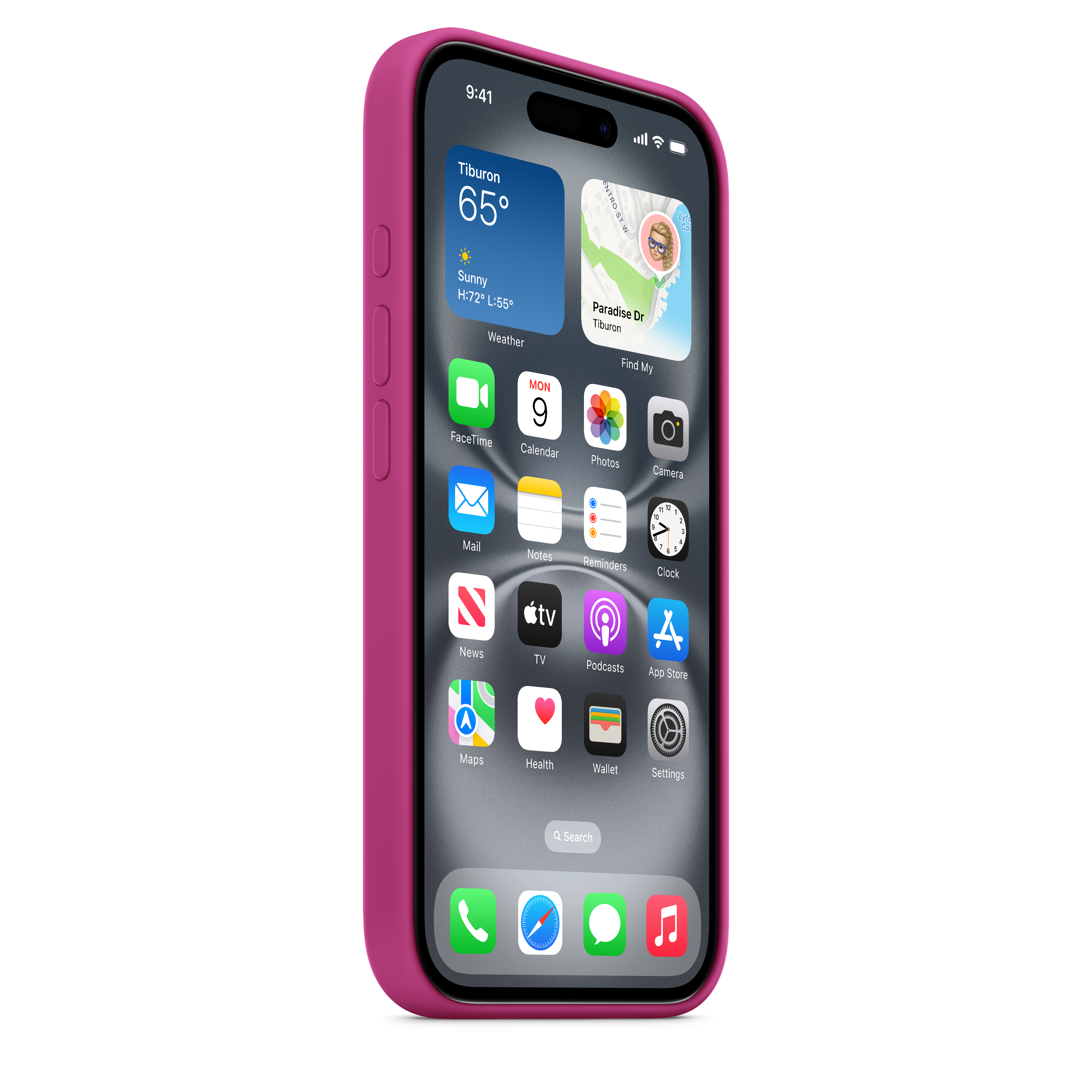 MagSafe Silicone Case for iPhone 16 - Shockproof & Anti-Scratch Protective Cover - Perfect for Work, Travel & Everyday Use (Fuchsia Pink)