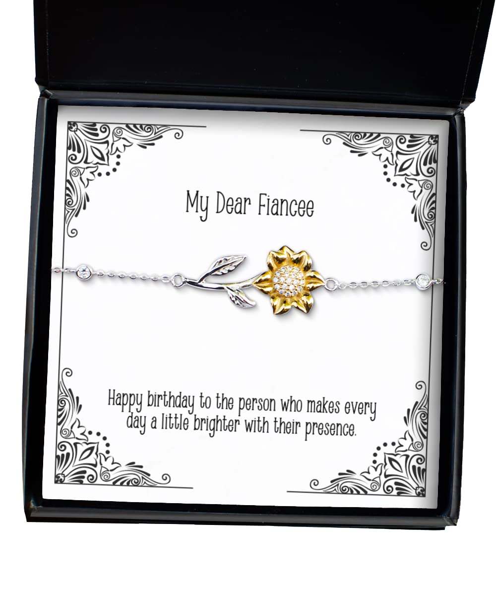 Sunflower Bracelet - Funny Fiancee Jewelry Gift for Birthday & Daily Wear