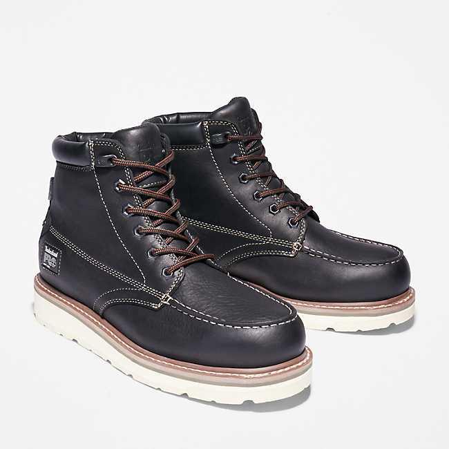 Men's Gridworks 6 Waterproof Work Boots - Black Steel Toe Safety Shoes for Construction & Outdoor Work - Durable Non-Slip Work Boots for Men in Industrial, Warehouse & Landscaping Jobs