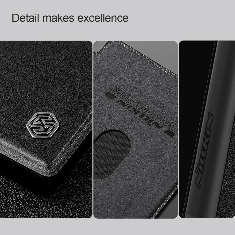 NILLKIN Vegan Leather Flip Cover with Card Slot for Samsung Galaxy S24 - Slim Protective Case for Everyday Use & Travel